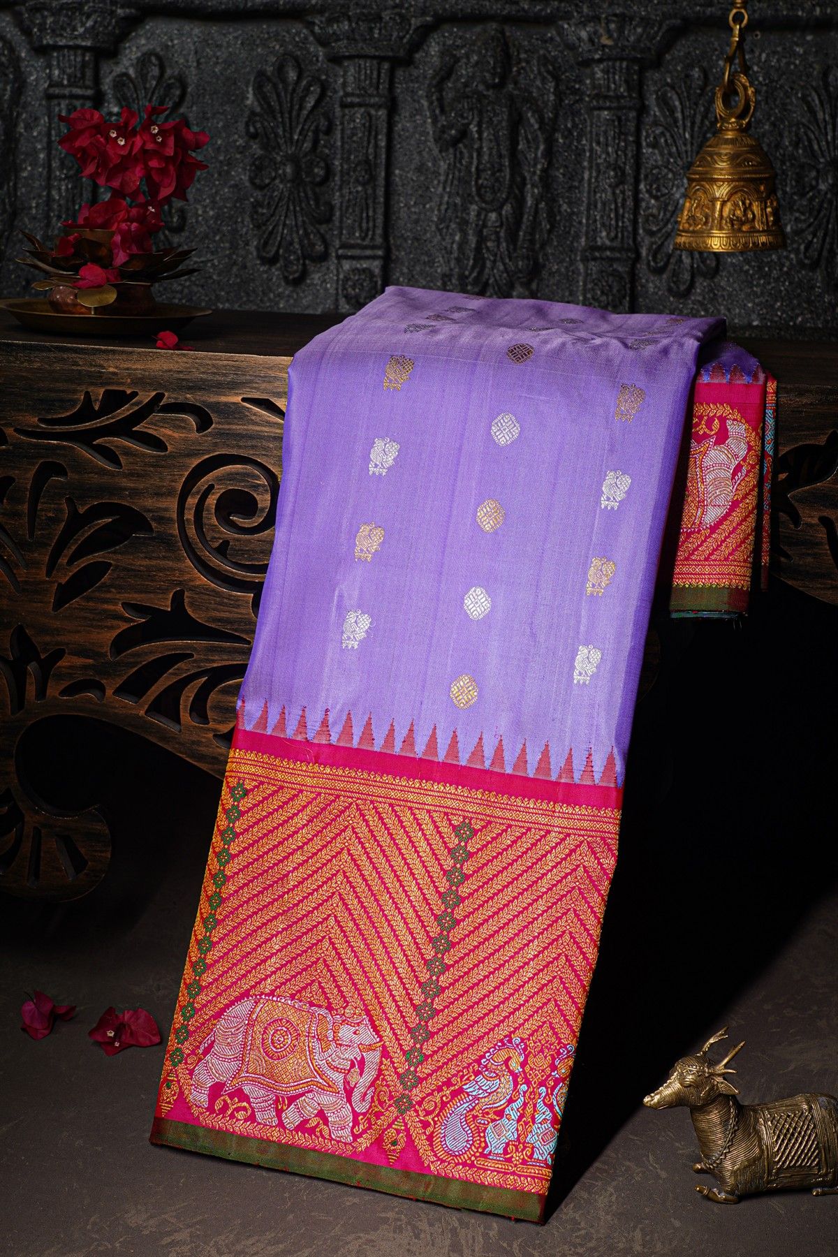Gadwal Silk Lavender Saree