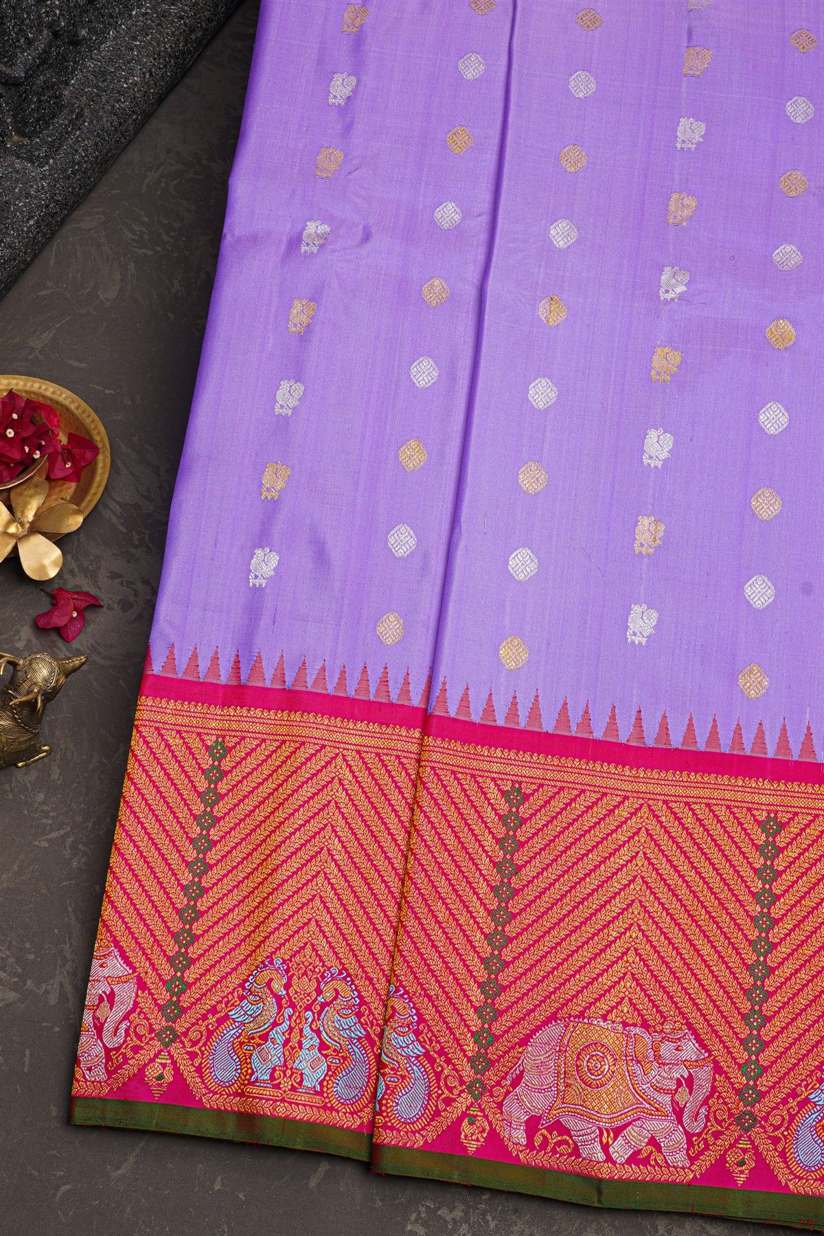 Gadwal Silk Lavender Saree