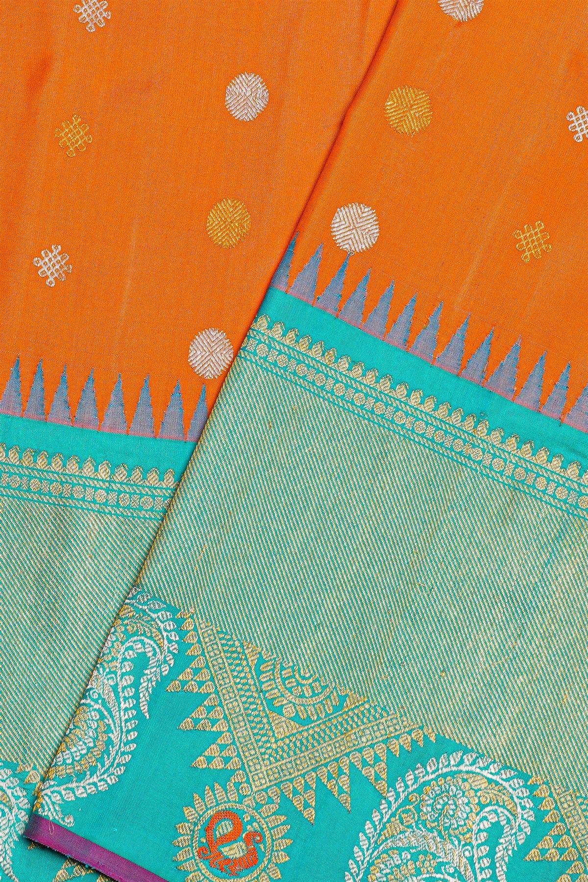 Gadwal Silk Orange Saree