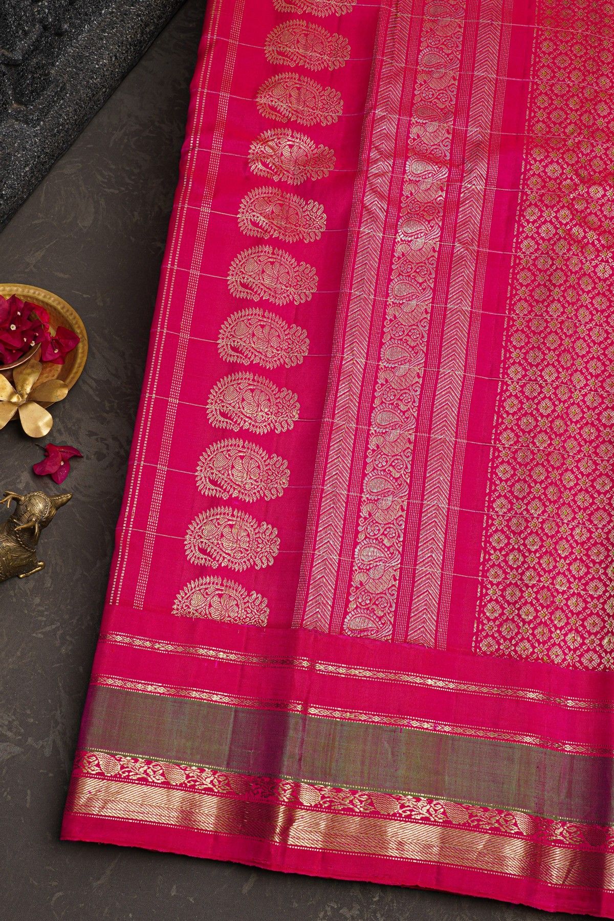 Gadwal Silk Yellow Saree