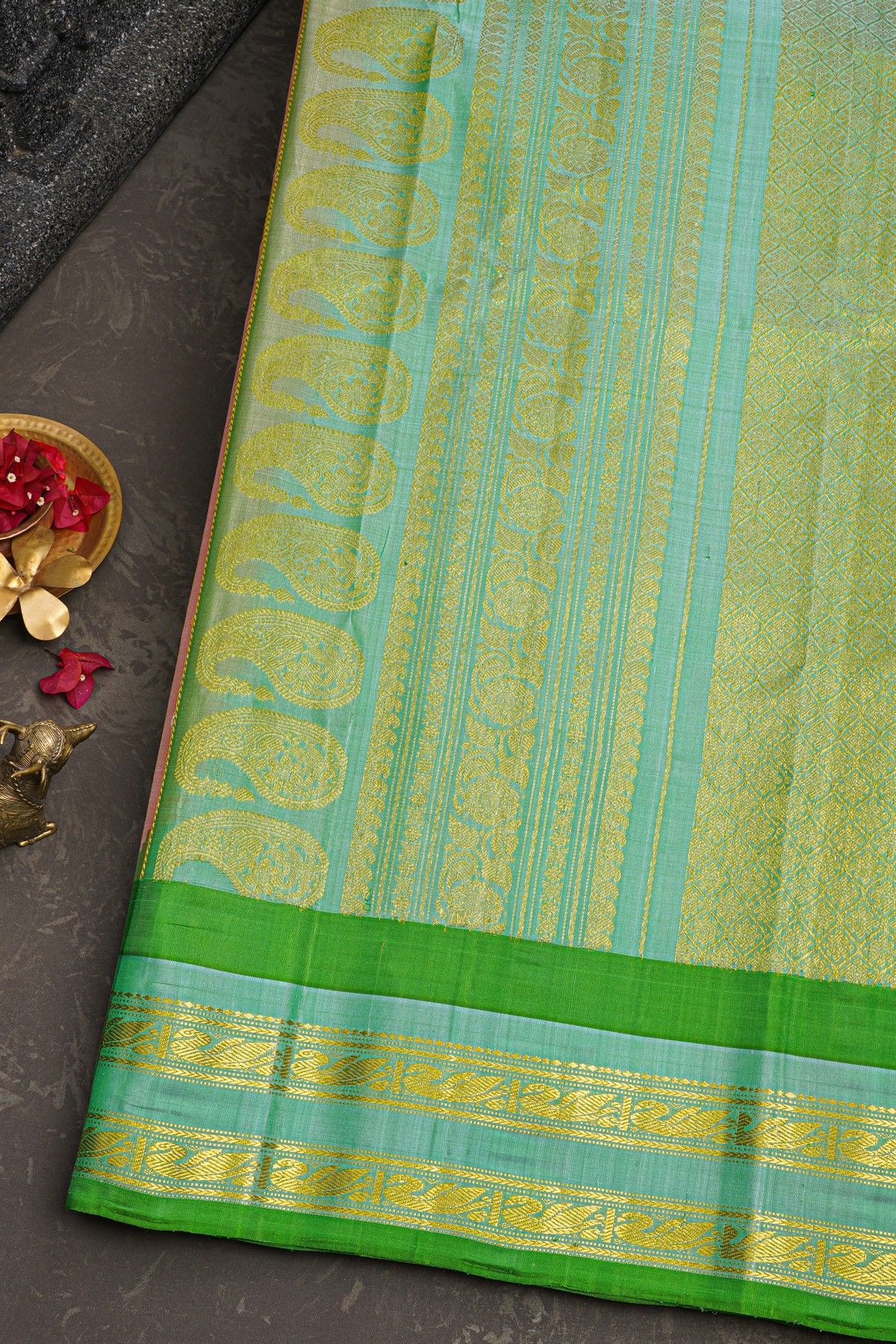 Gadwal Silk Baby Pink Saree