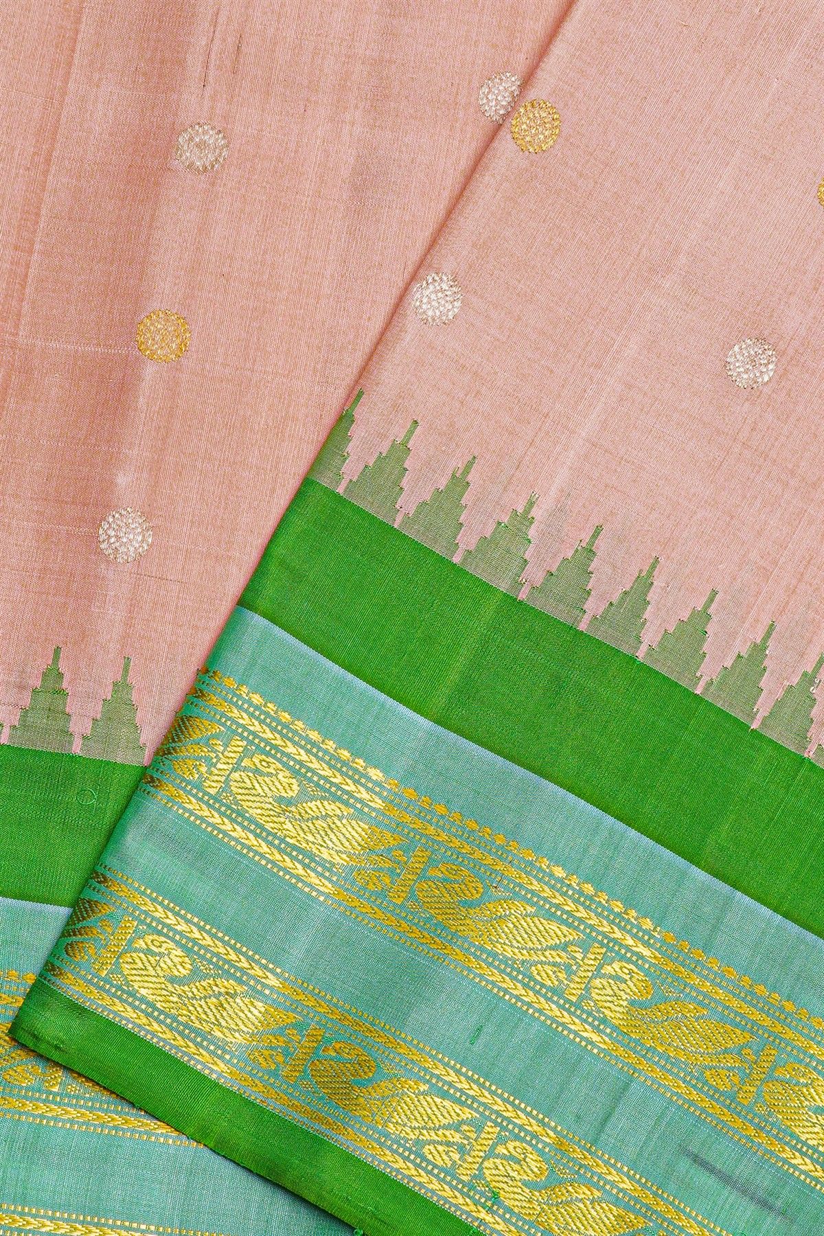 Gadwal Silk Baby Pink Saree