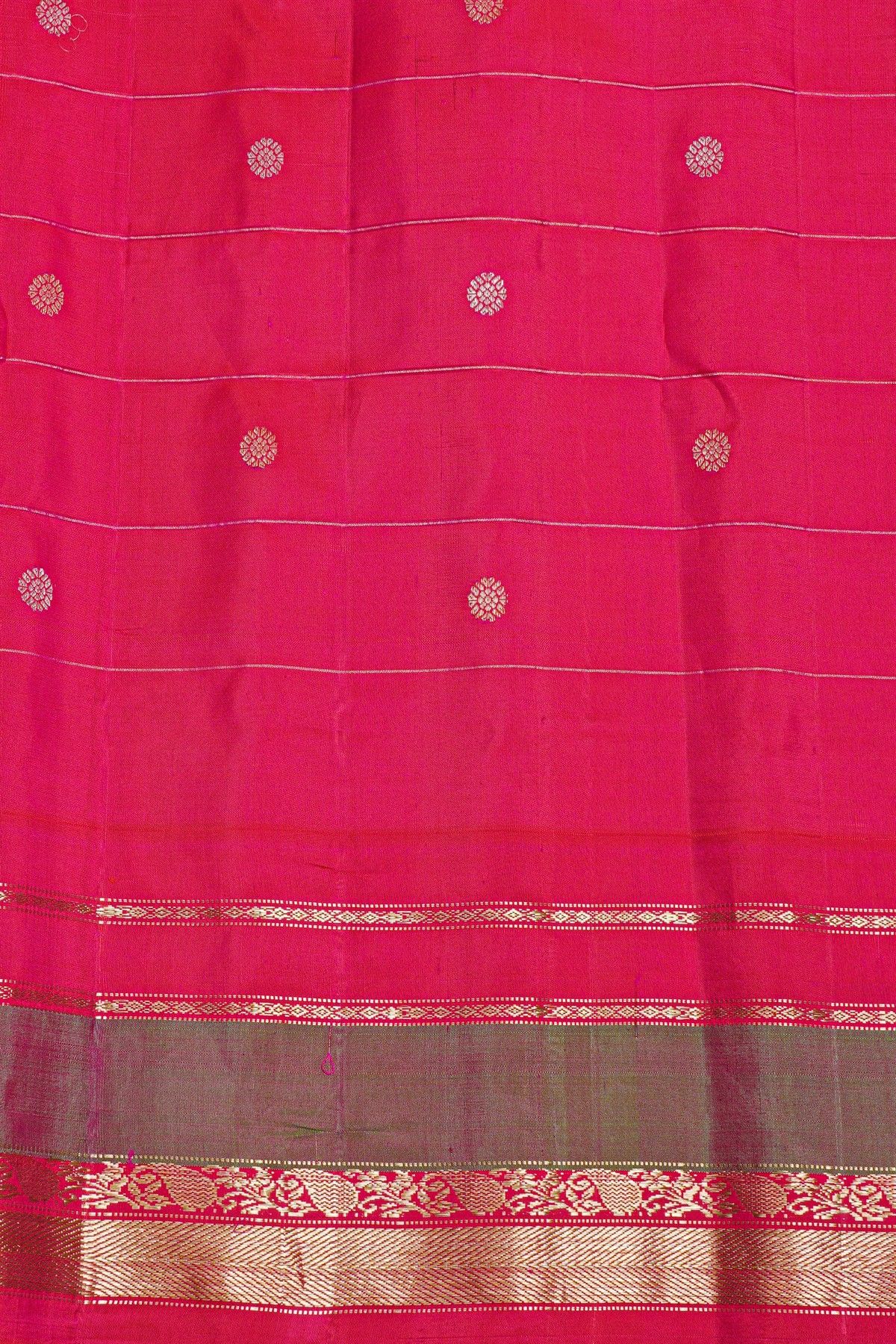 Gadwal Silk Parrot Green Saree