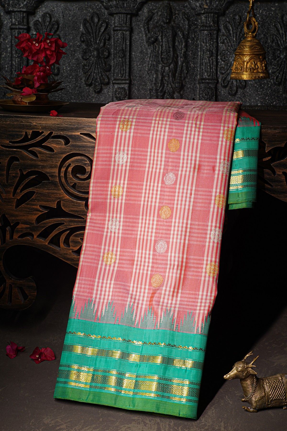 Gadwal Silk Multi Colour Saree