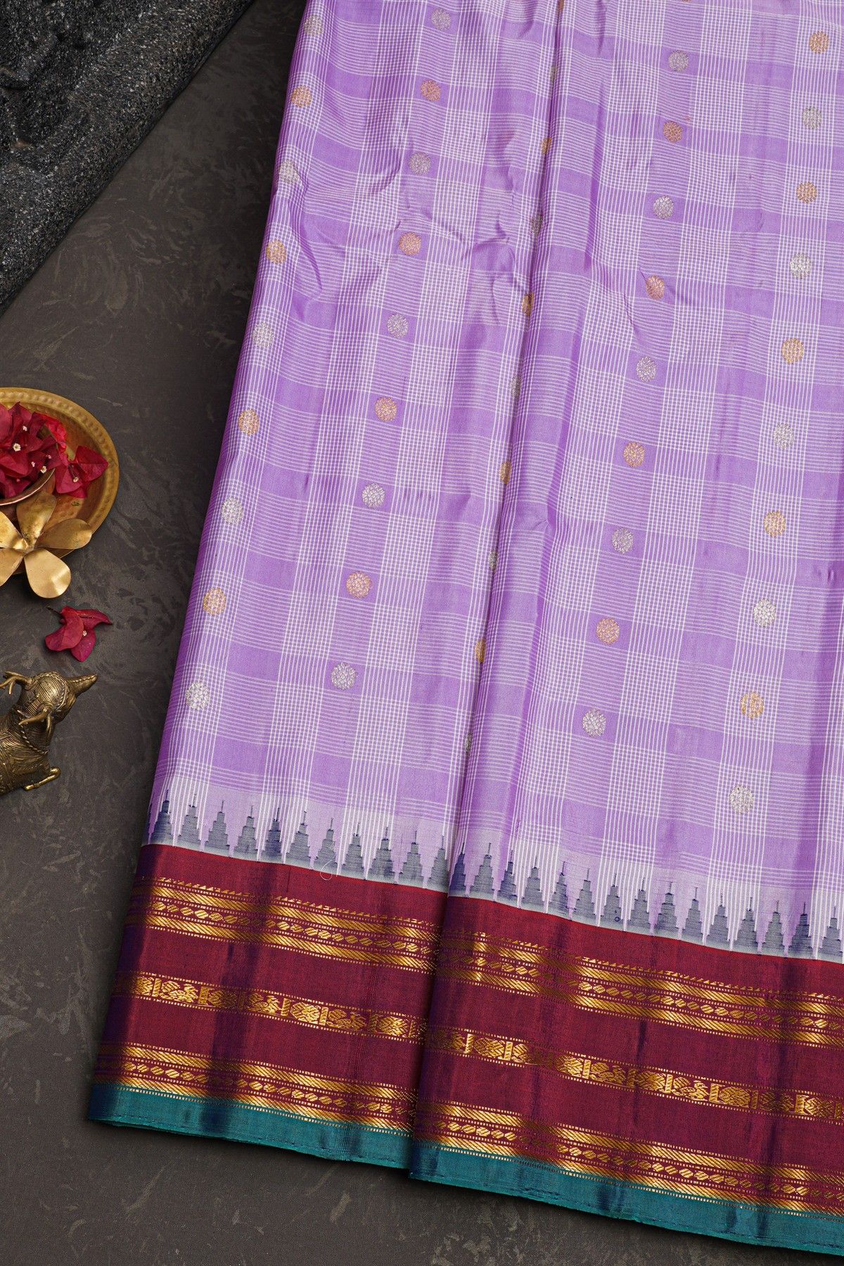 Gadwal Silk Lavender Saree