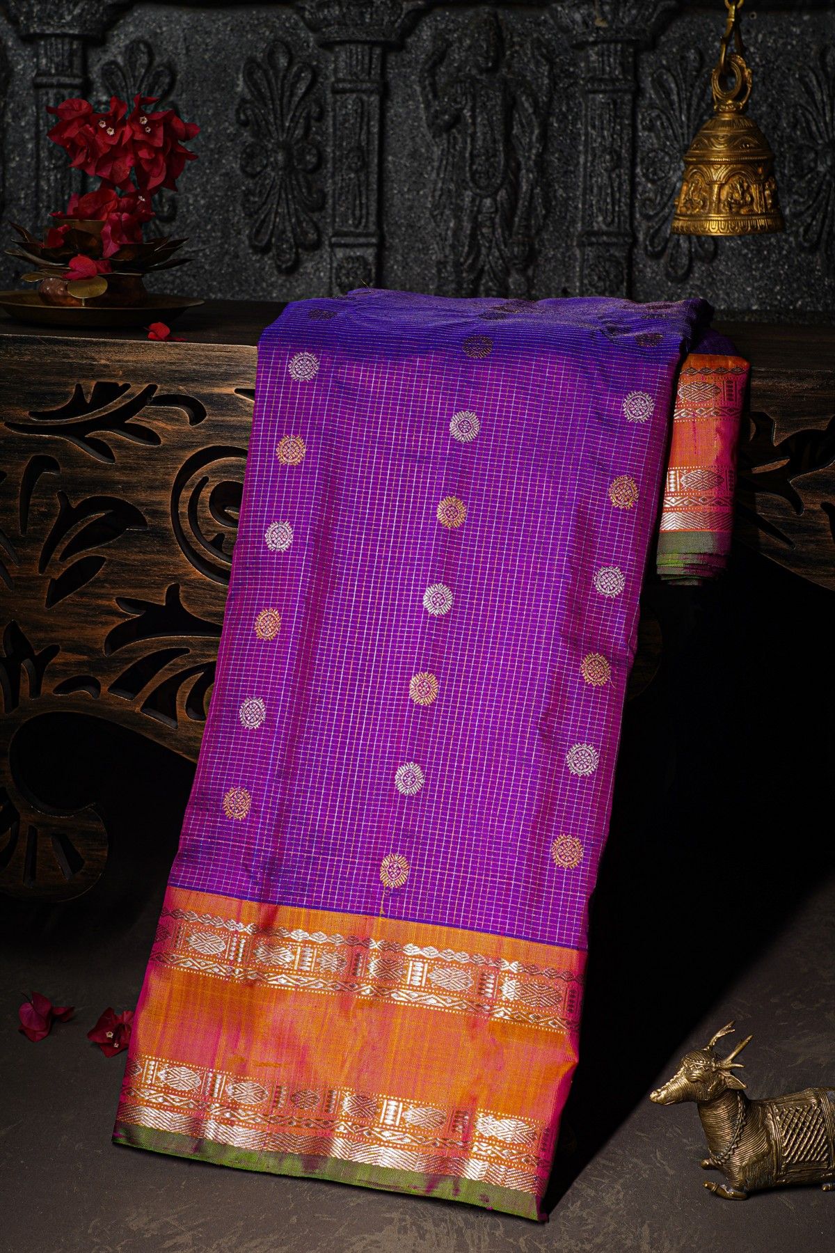 Gadwal Silk Purple Saree