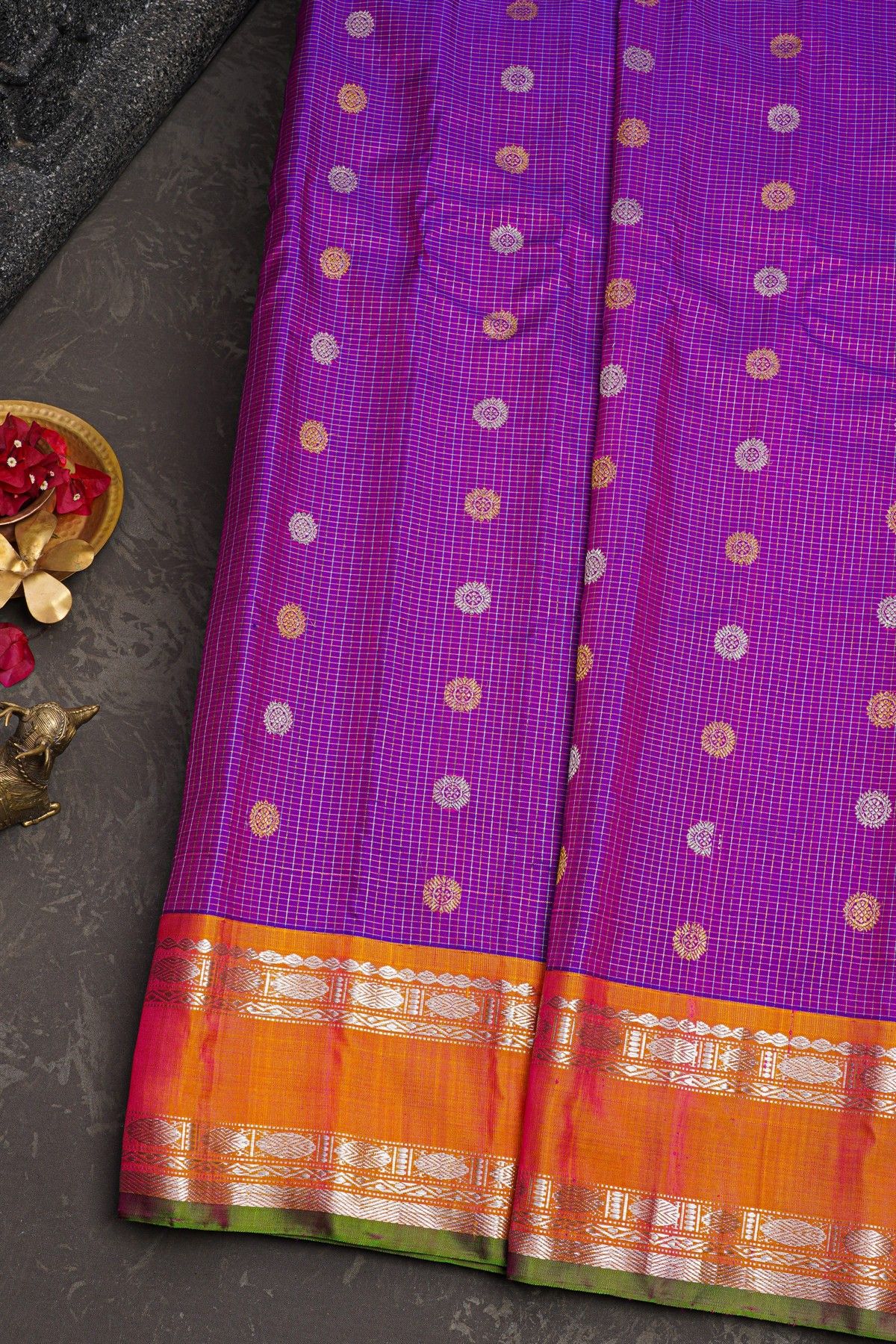 Gadwal Silk Purple Saree