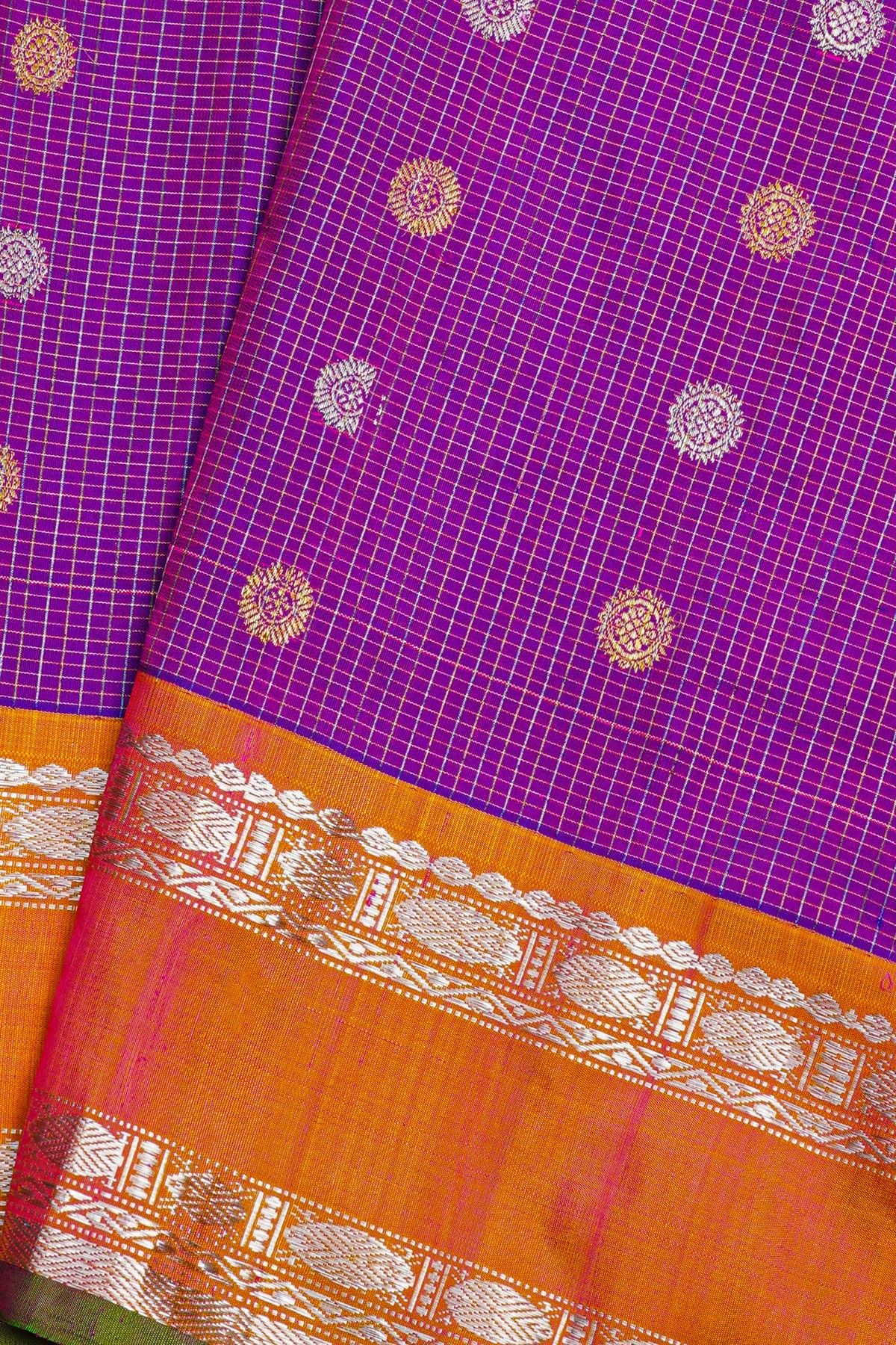 Gadwal Silk Purple Saree