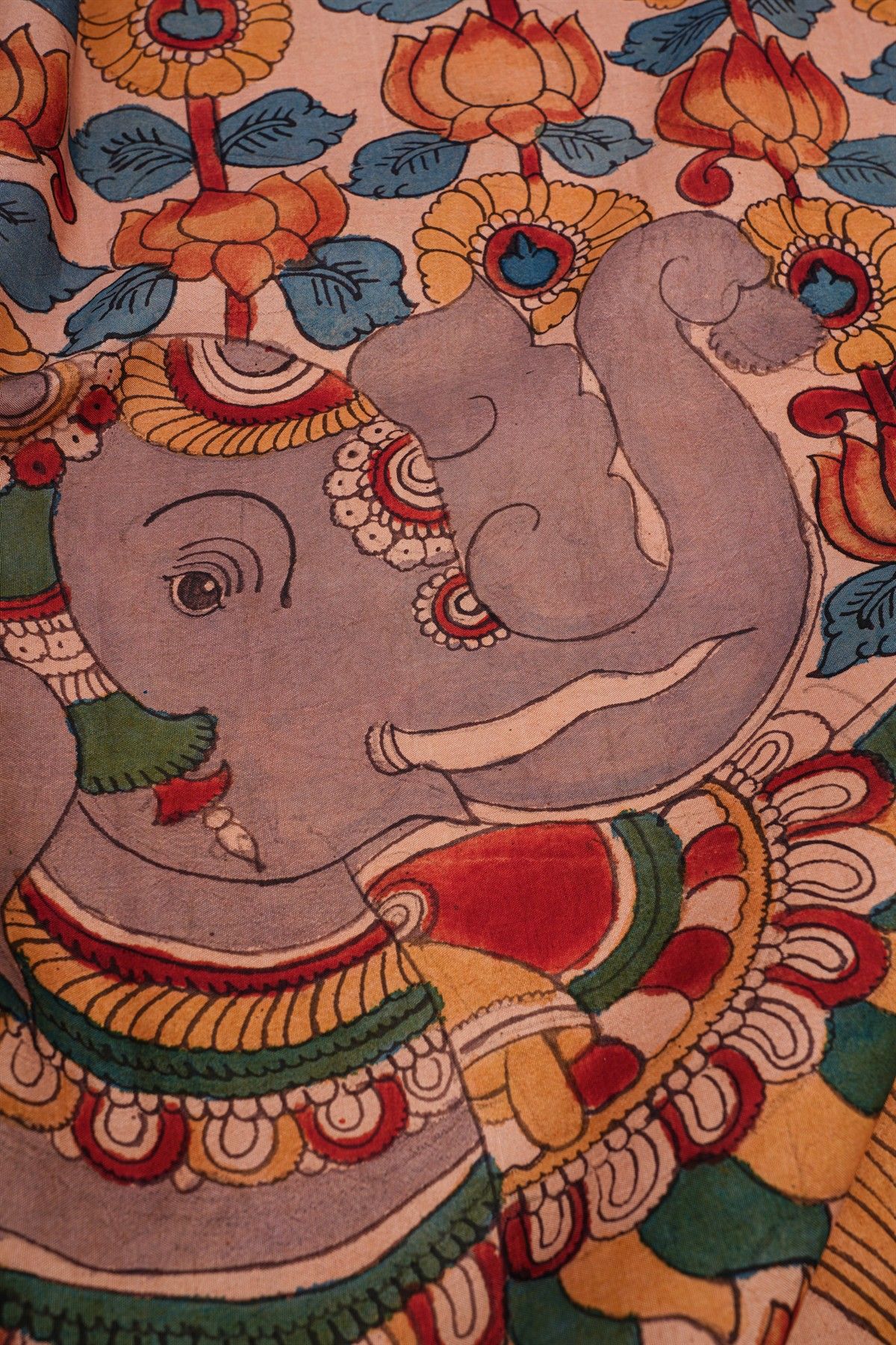 Kalamkari Silk Baby Pink Saree