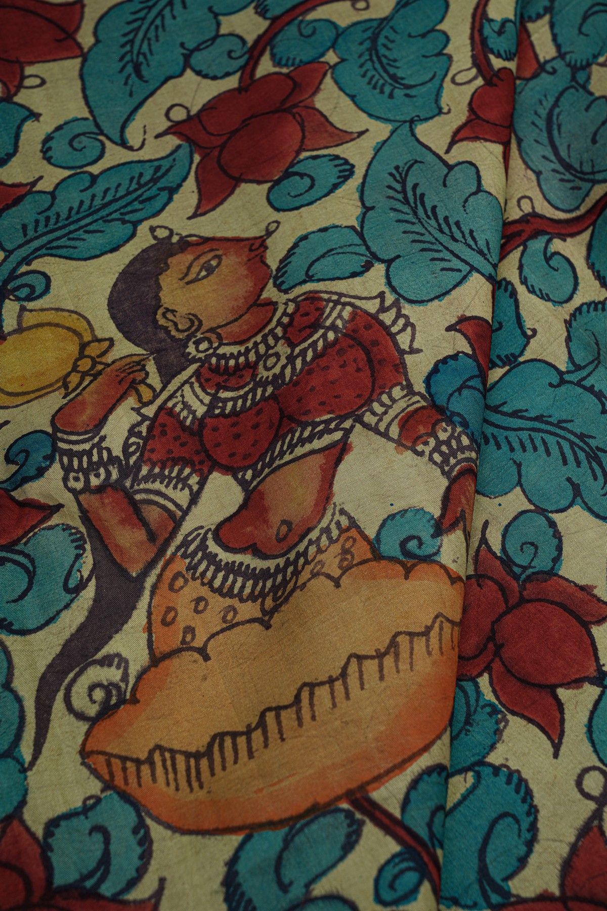 Kalamkari Silk Cream Saree