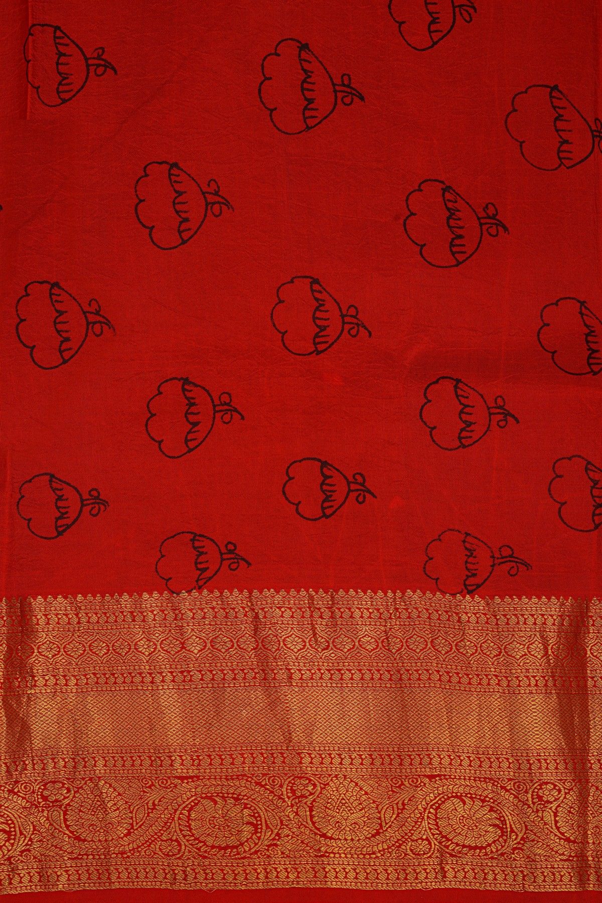 Kalamkari Silk Sea Blue Saree