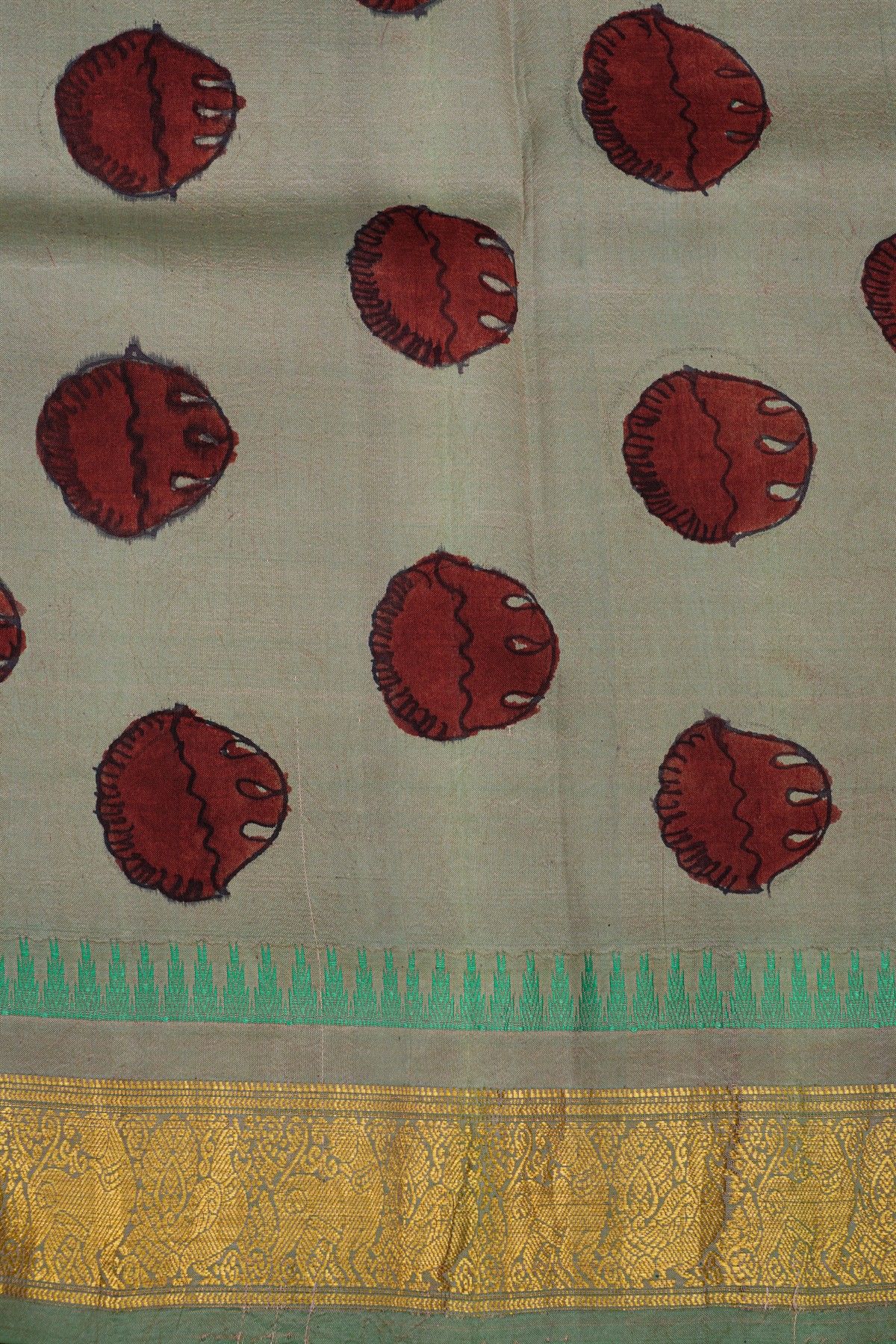 Kalamkari Silk Cream Saree
