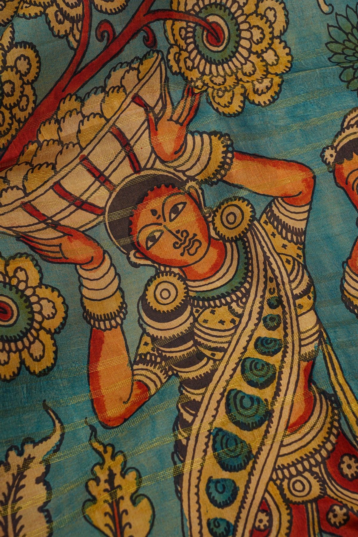 Kalamkari Silk Cream Saree