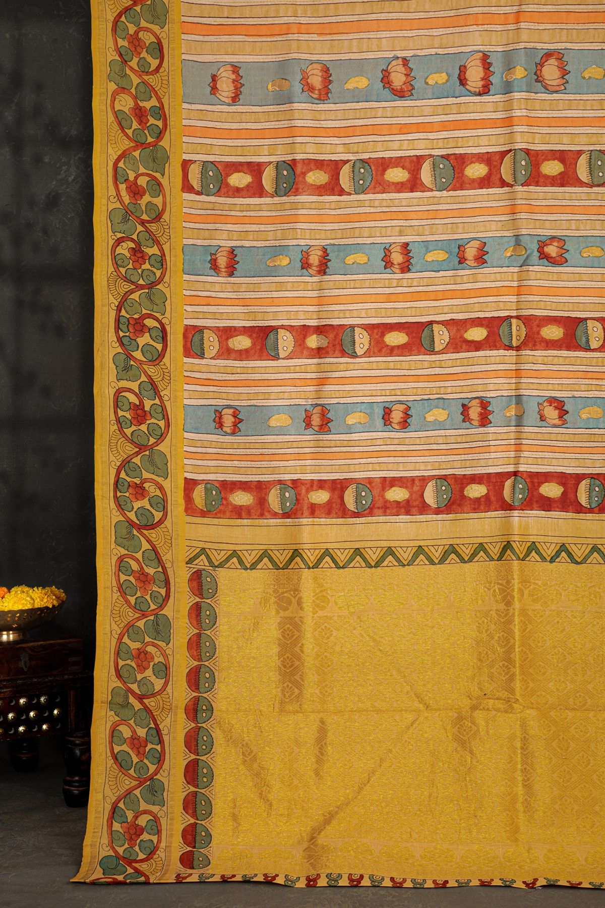 Kalamkari Silk Multi Colour Saree