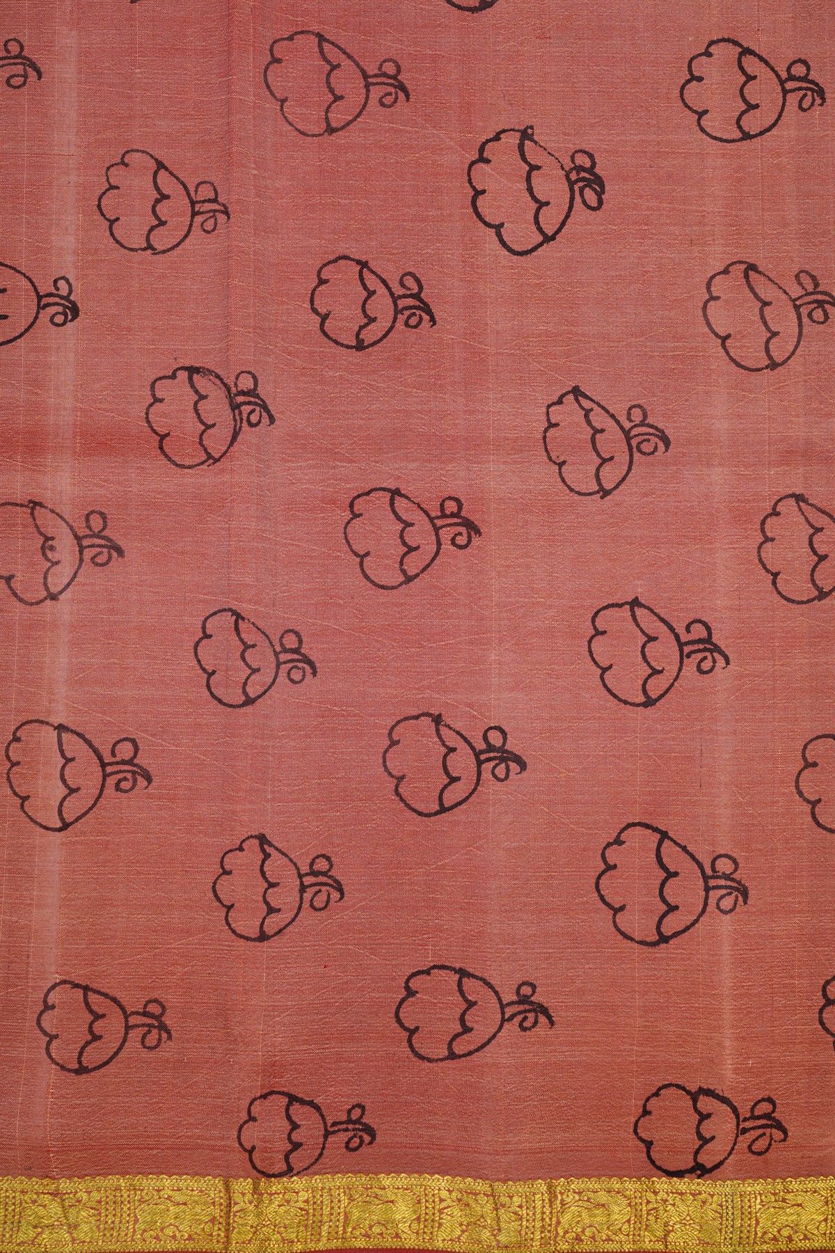 Kalamkari Silk Sea Blue Saree