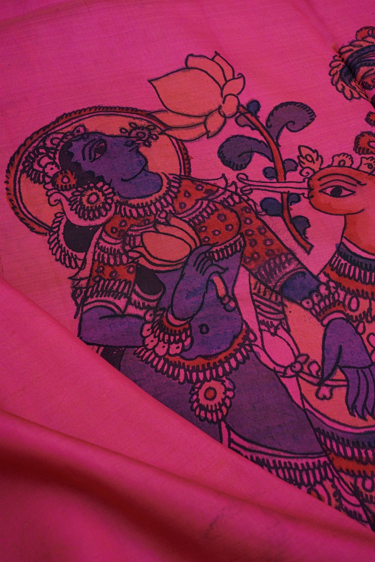 Kalamkari Silk Pink Saree