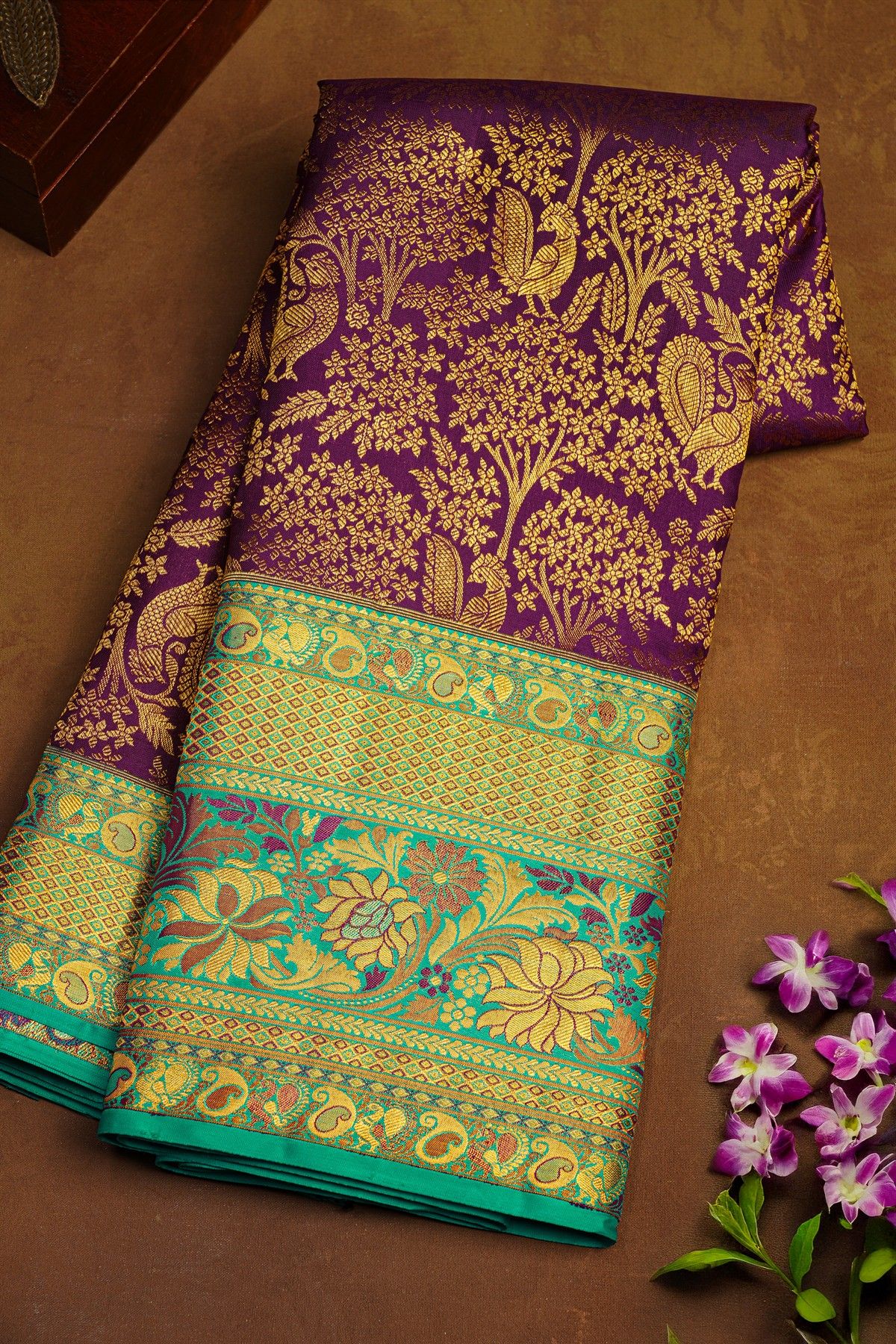 Kancheepuram Silk Purple Saree