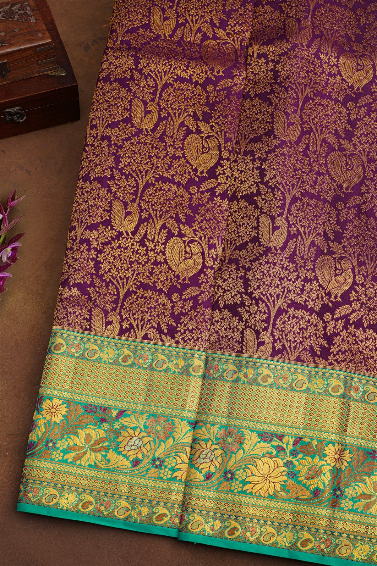 Kancheepuram Silk Purple Saree