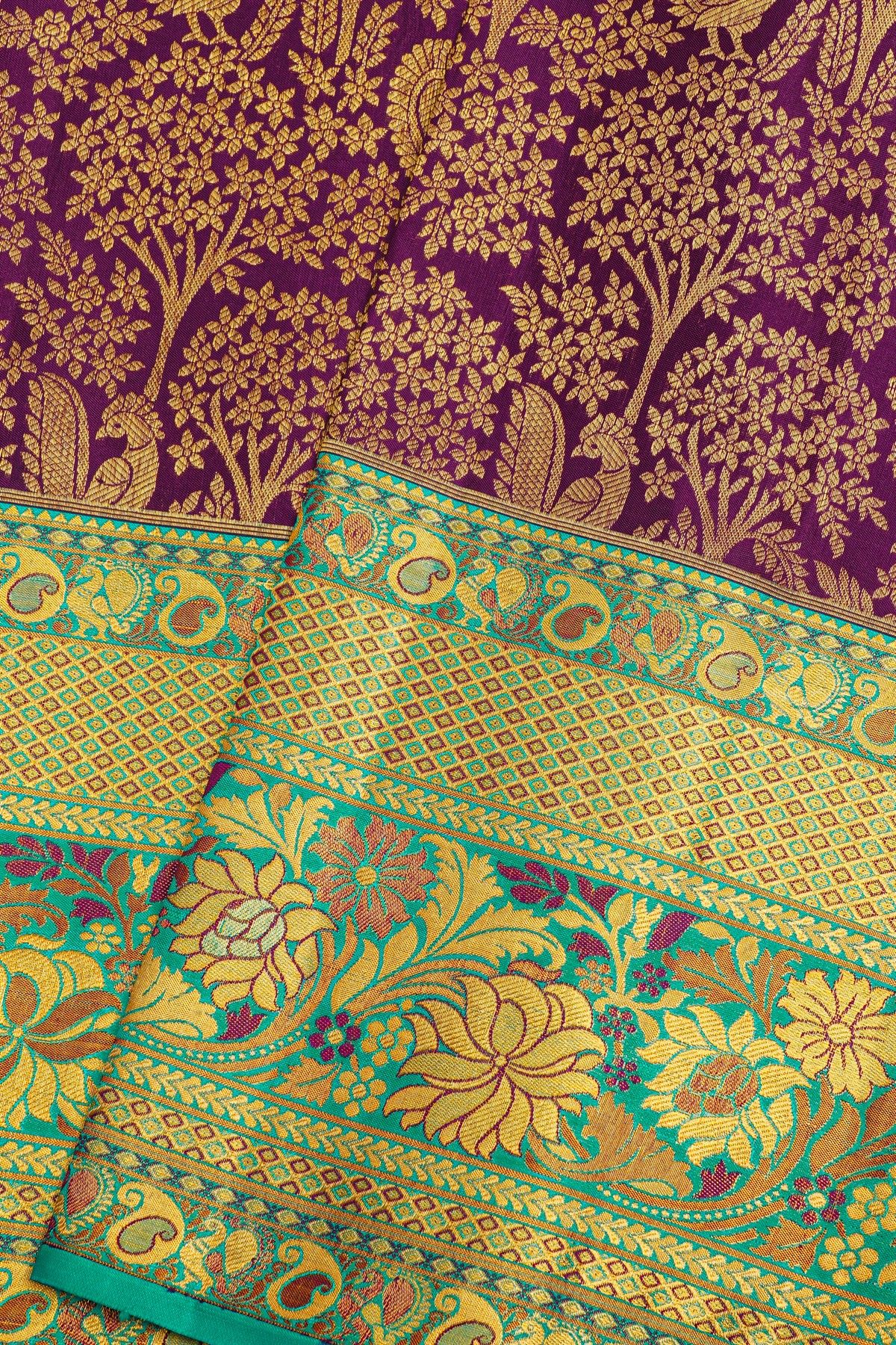 Kancheepuram Silk Purple Saree