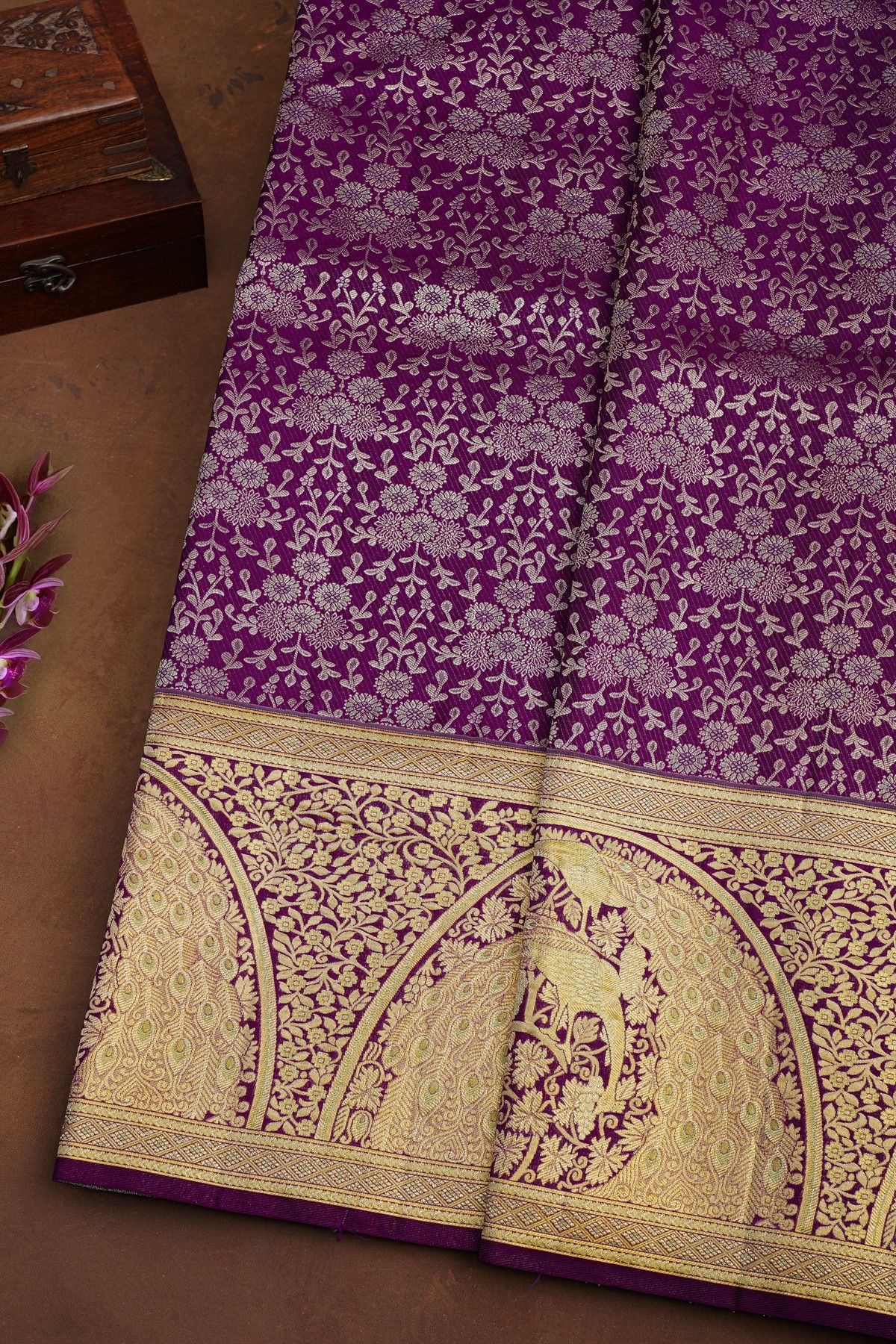 Kancheepuram Silk Purple Saree