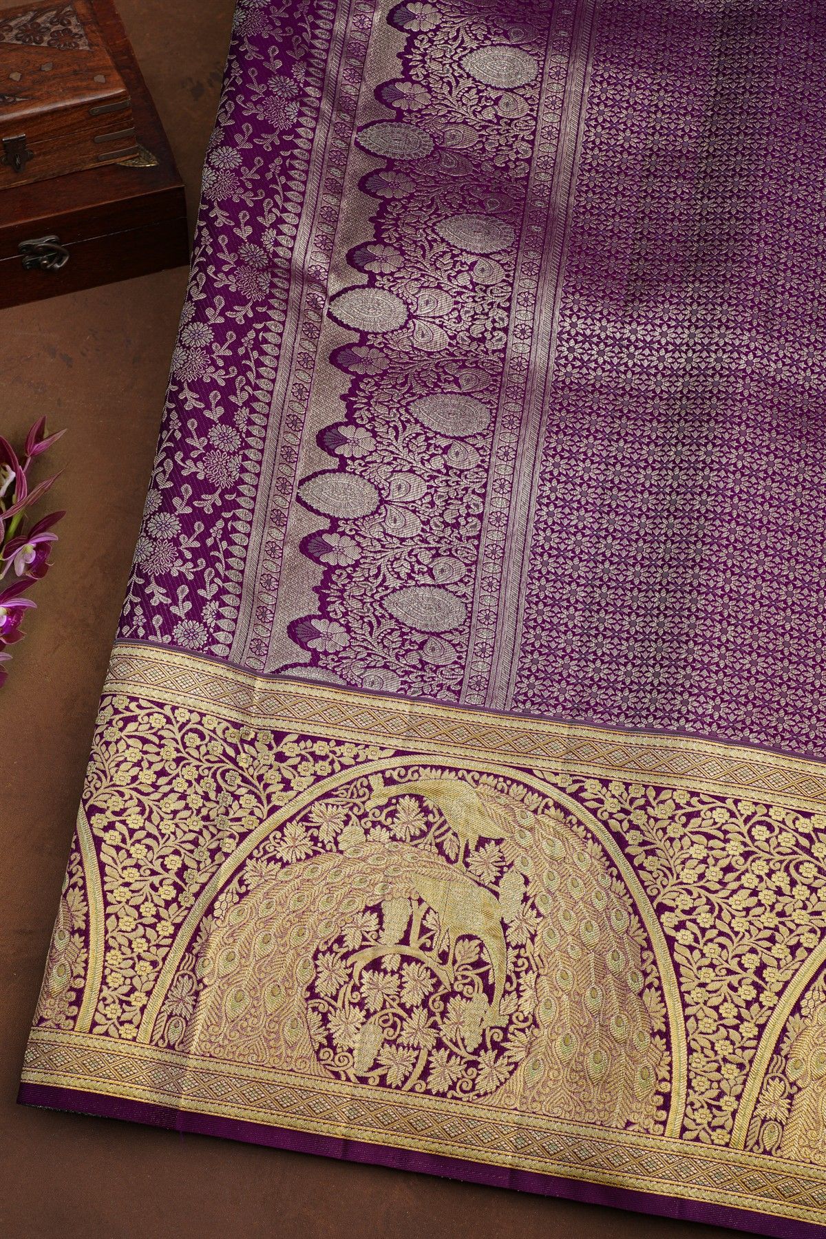 Kancheepuram Silk Purple Saree