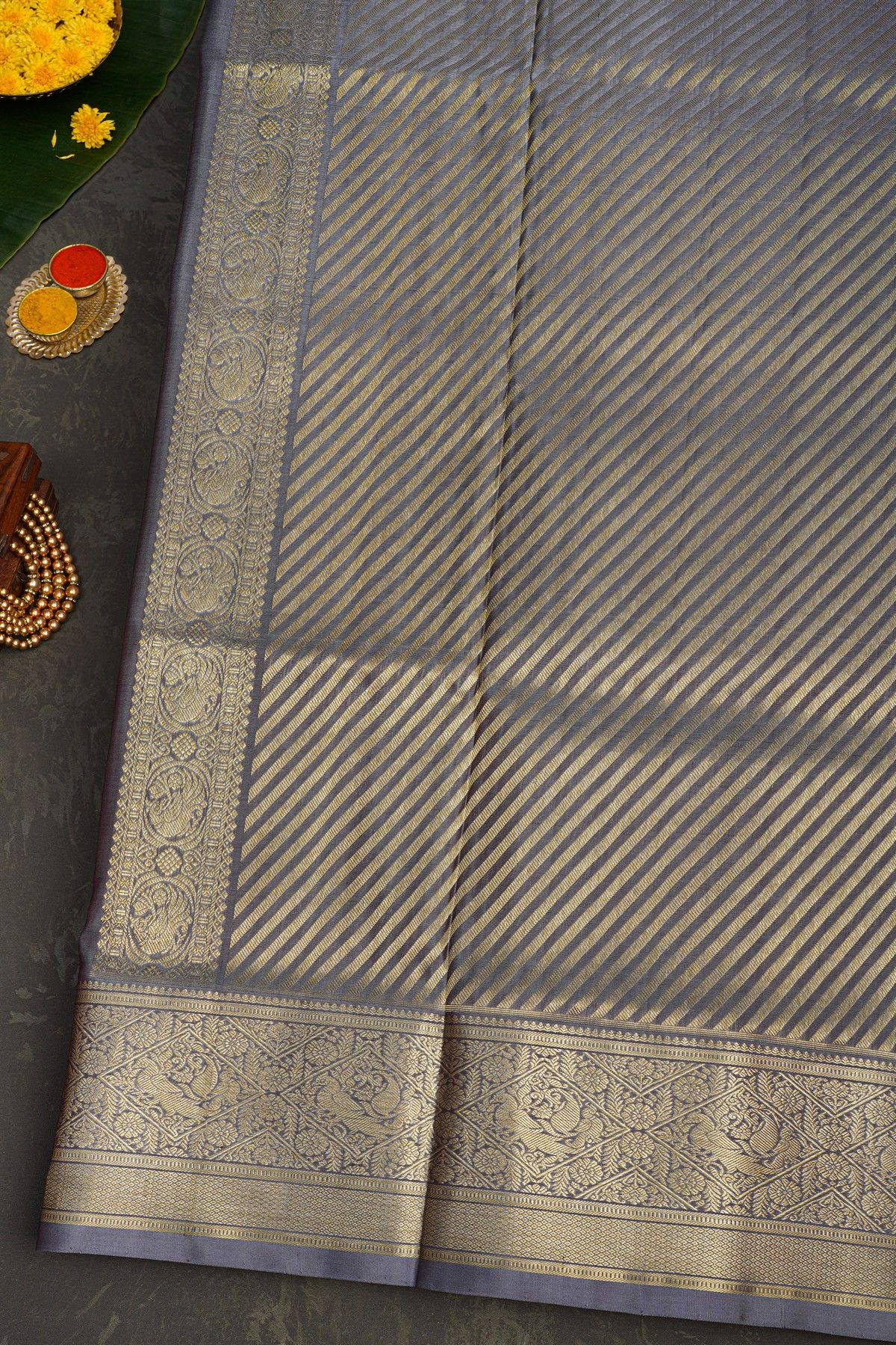 Venkatagiri Silk Dark Brown Saree