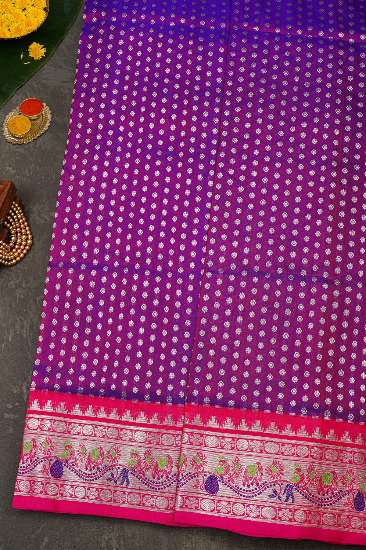Venkatagiri Silk Purple Saree