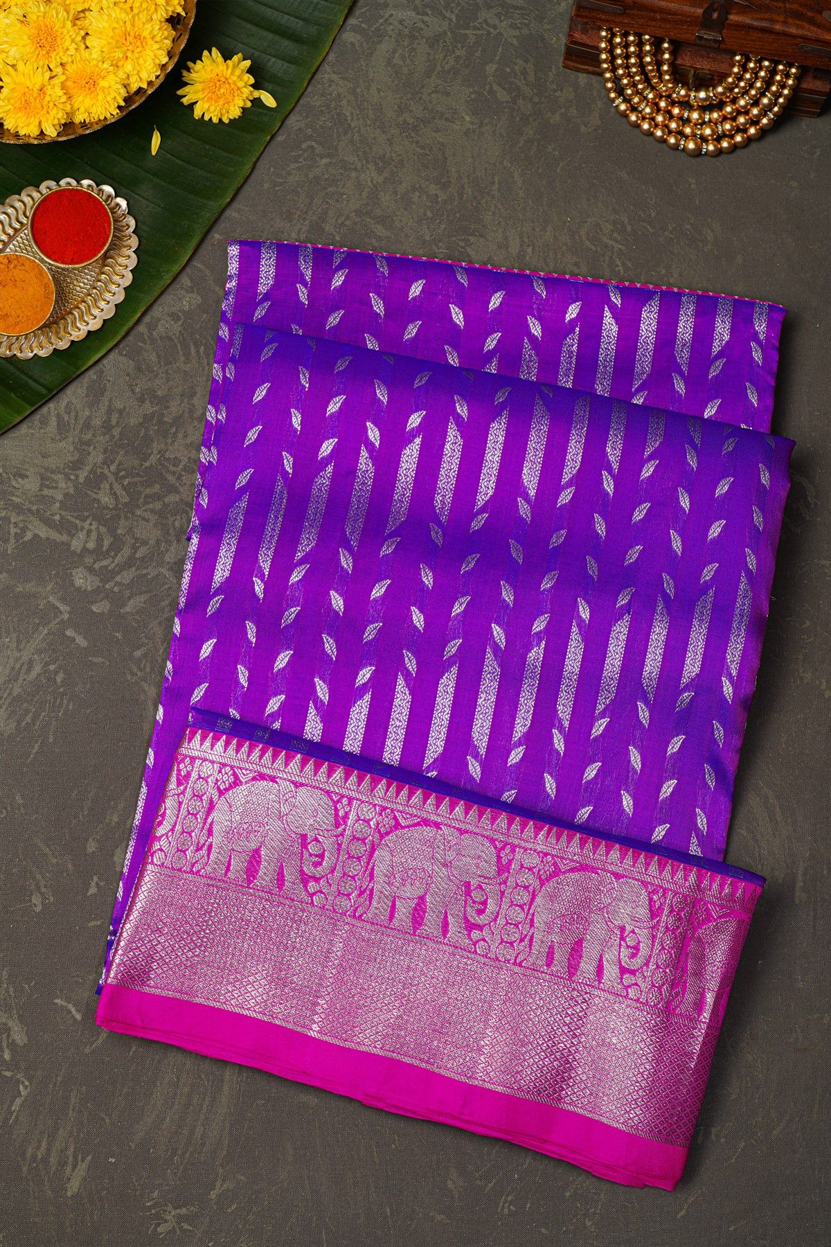 Venkatagiri Silk Purple Saree