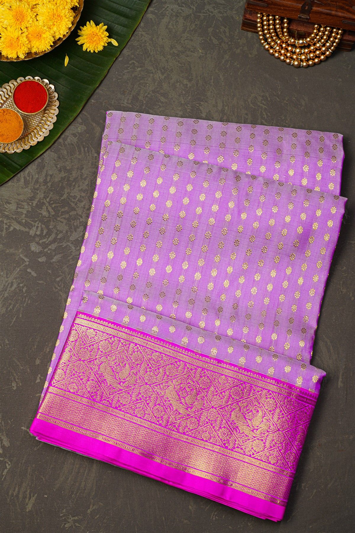 Venkatagiri Soft Silk Lavender Saree