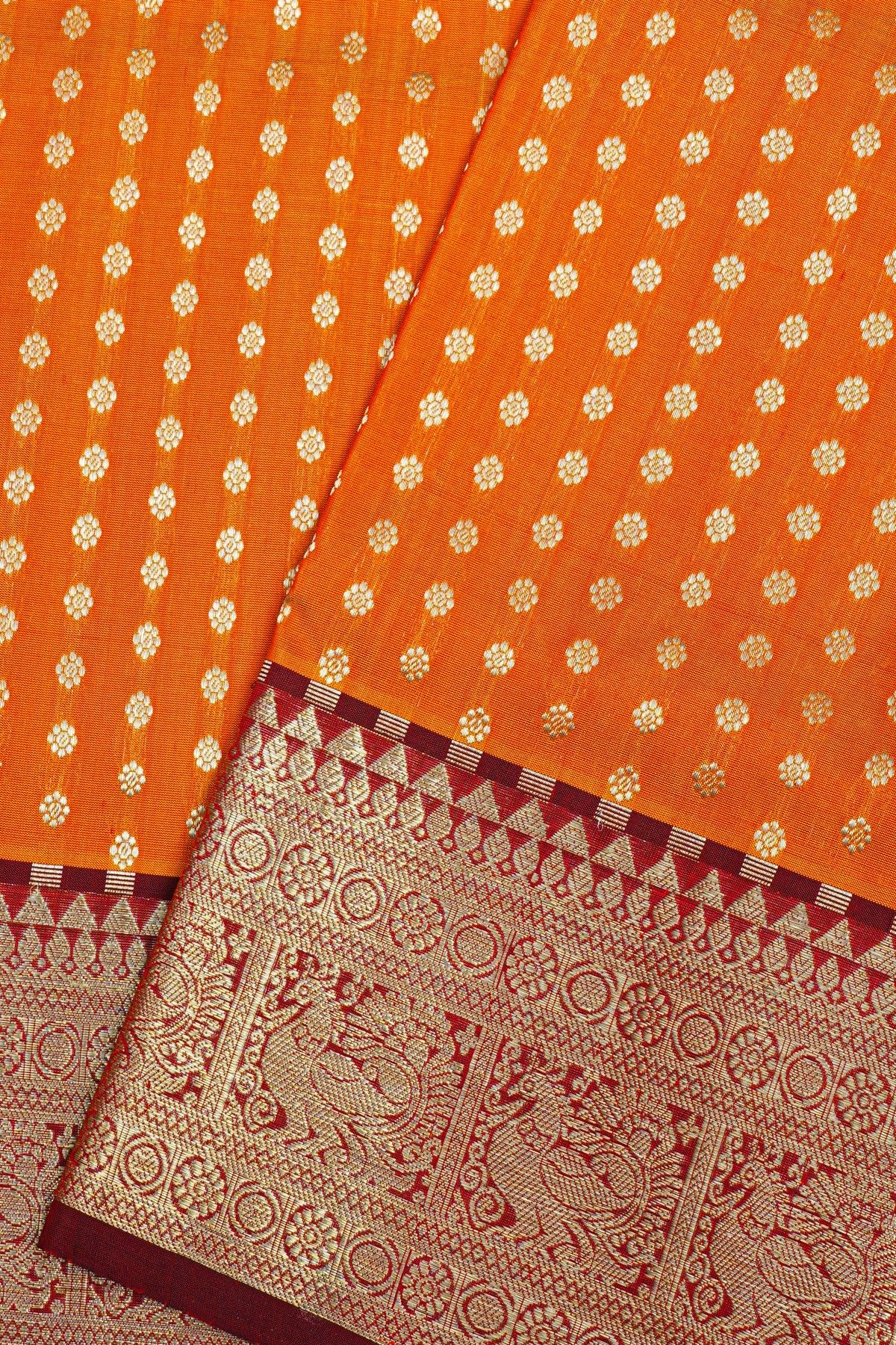 Venkatagiri Silk Orange Saree