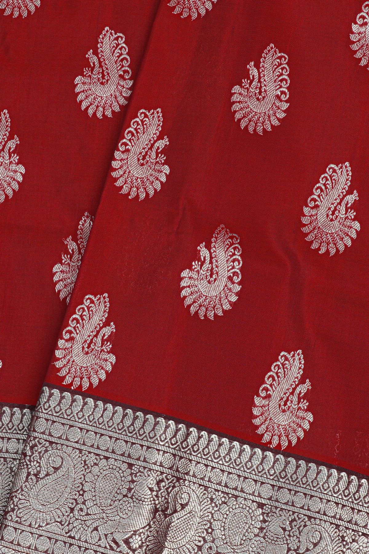 Venkatagiri Silk Red Saree