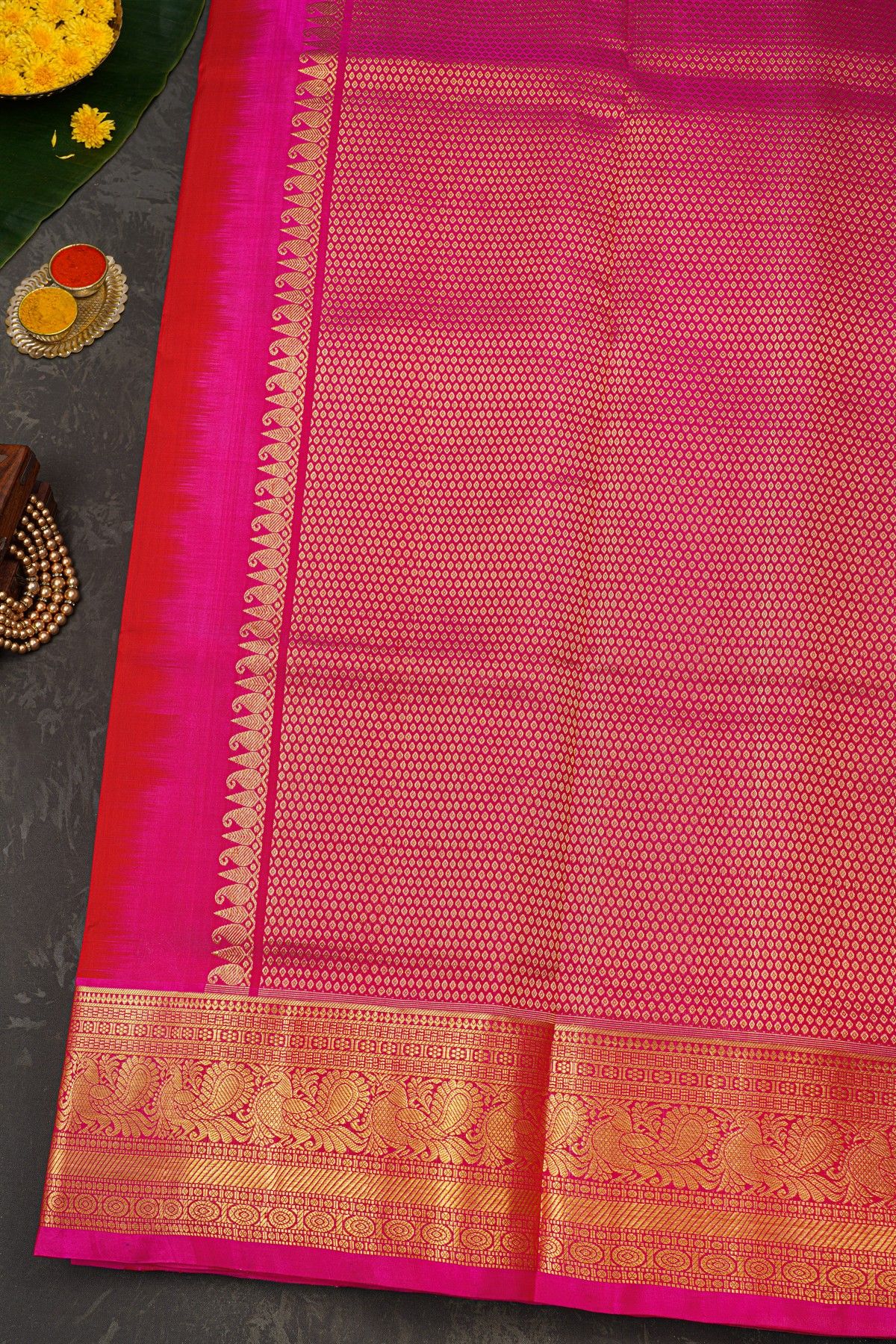 Venkatagiri Silk Red Saree