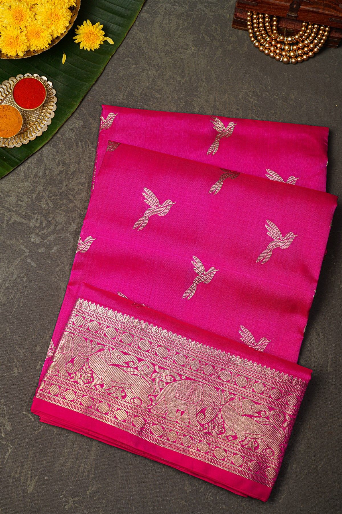 Venkatagiri Silk Pink Saree