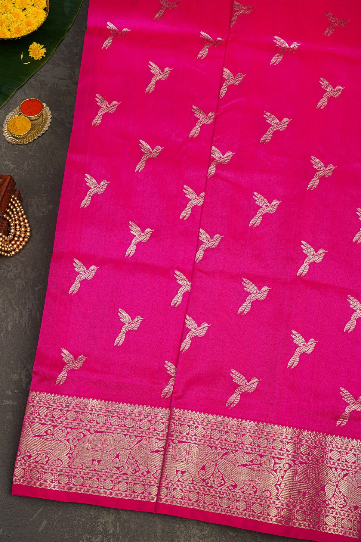 Venkatagiri Silk Pink Saree