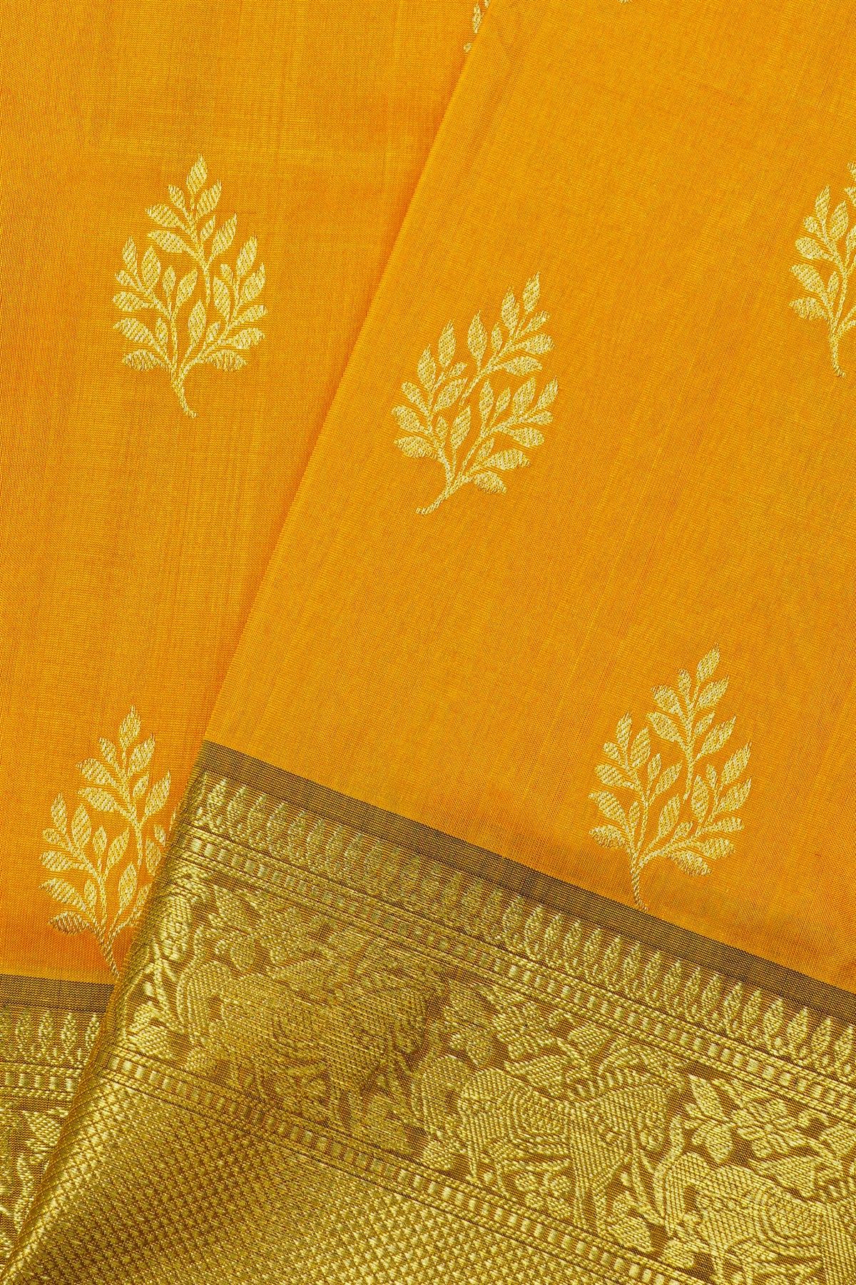 Venkatagiri Silk Mustard Saree
