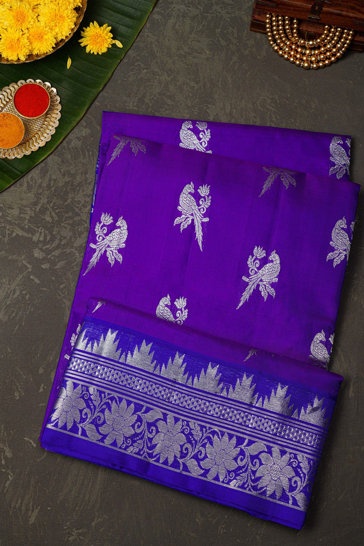 Venkatagiri Silk Royal Blue Saree