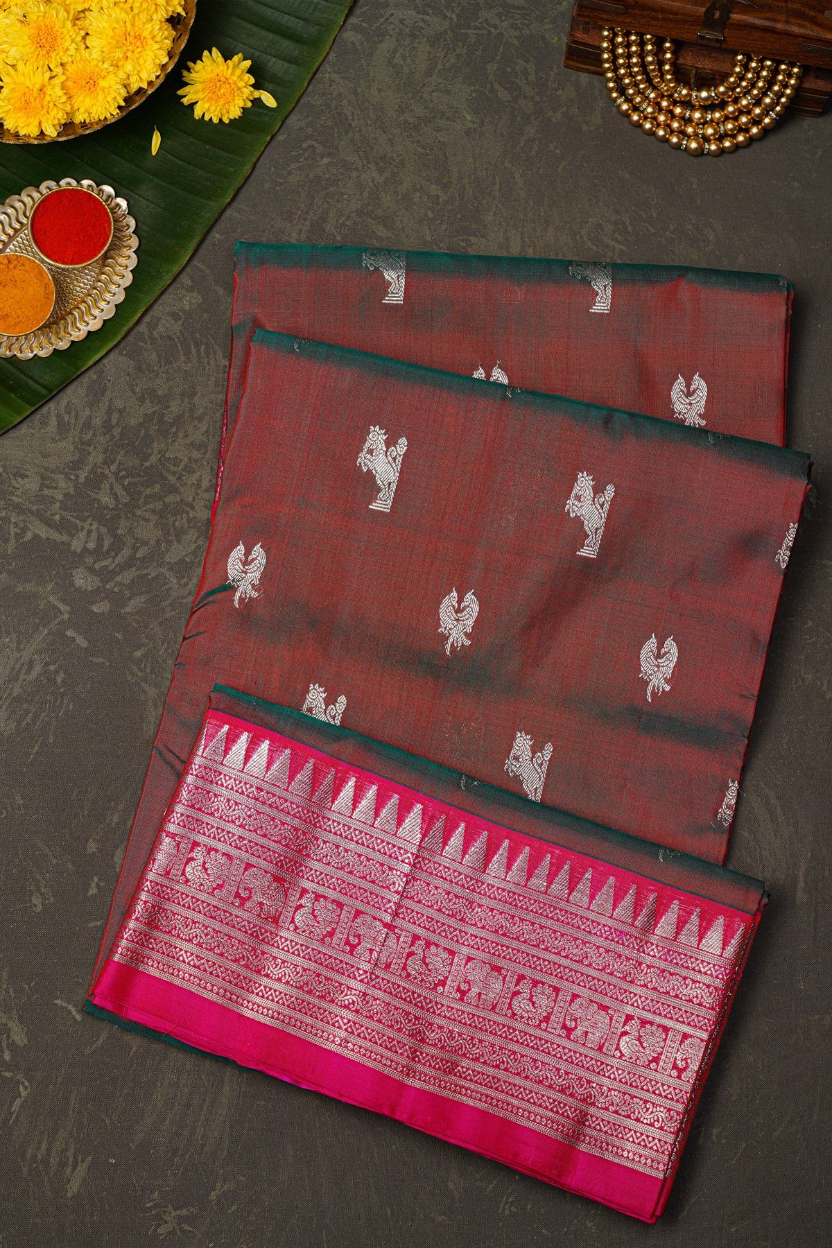 Venkatagiri Silk Dual Colour Saree