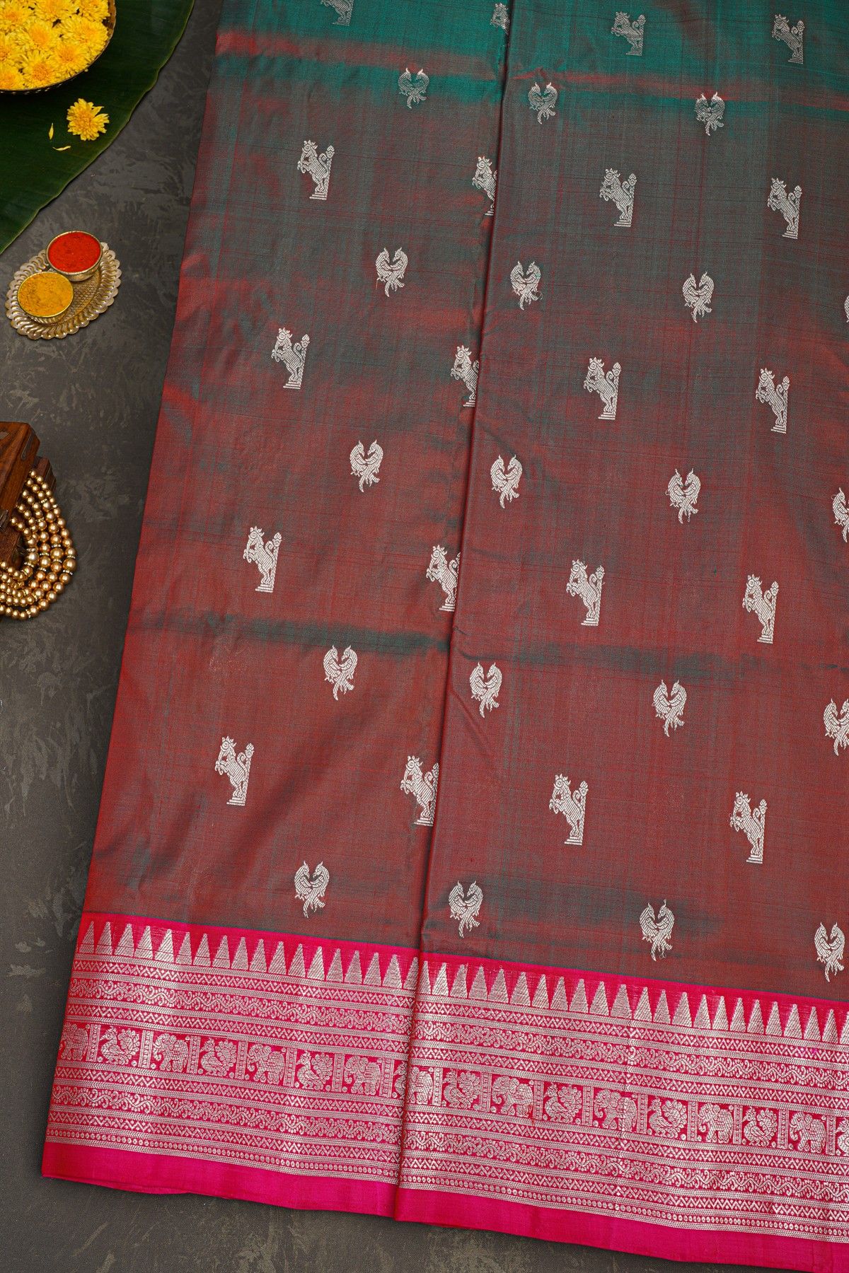 Venkatagiri Silk Dual Colour Saree