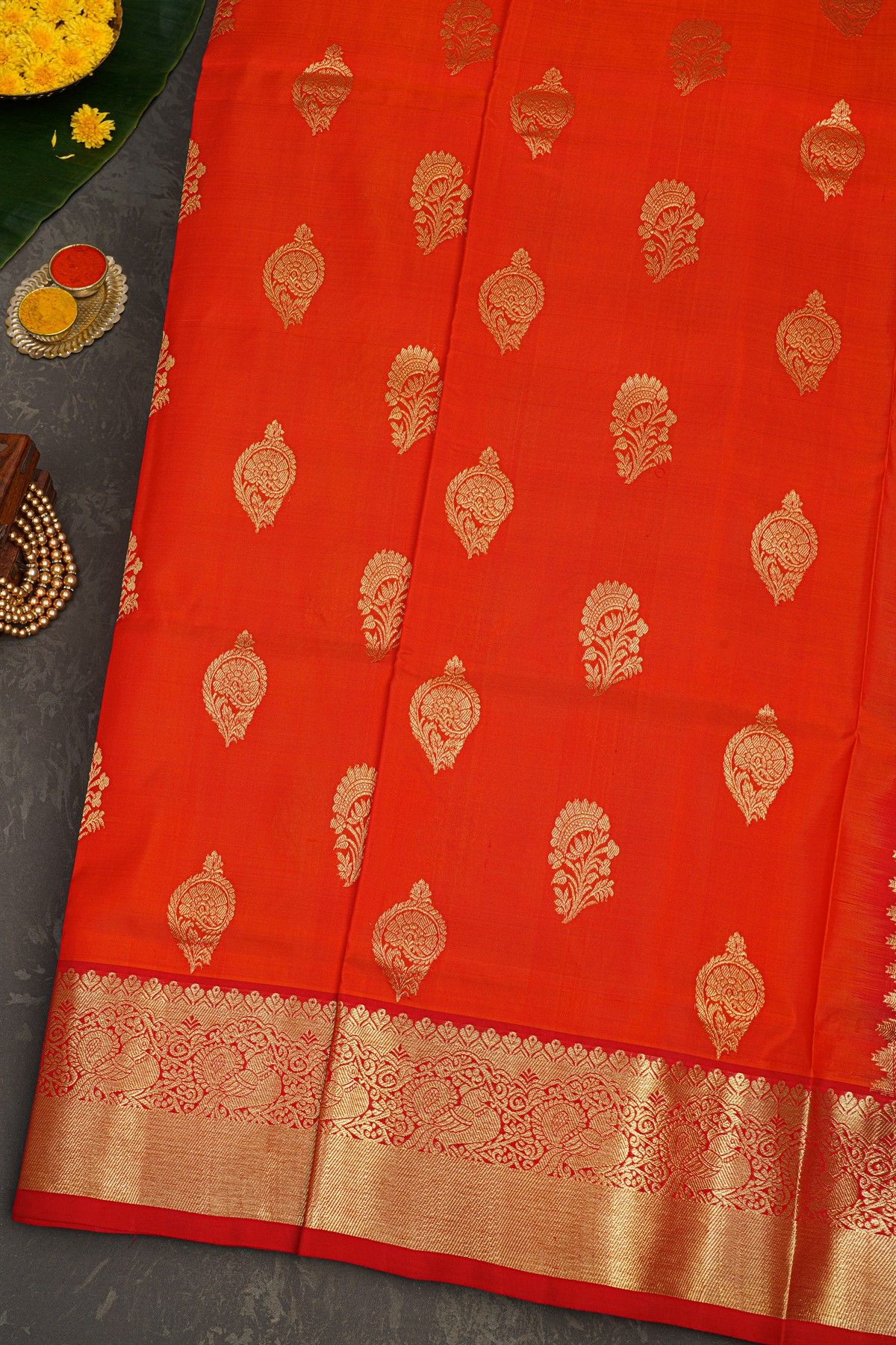Venkatagiri Silk Red Saree
