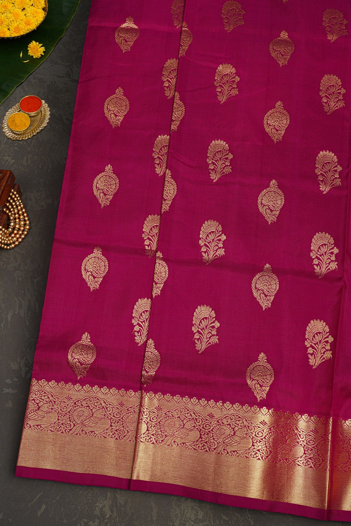 Venkatagiri Silk Magenta Saree