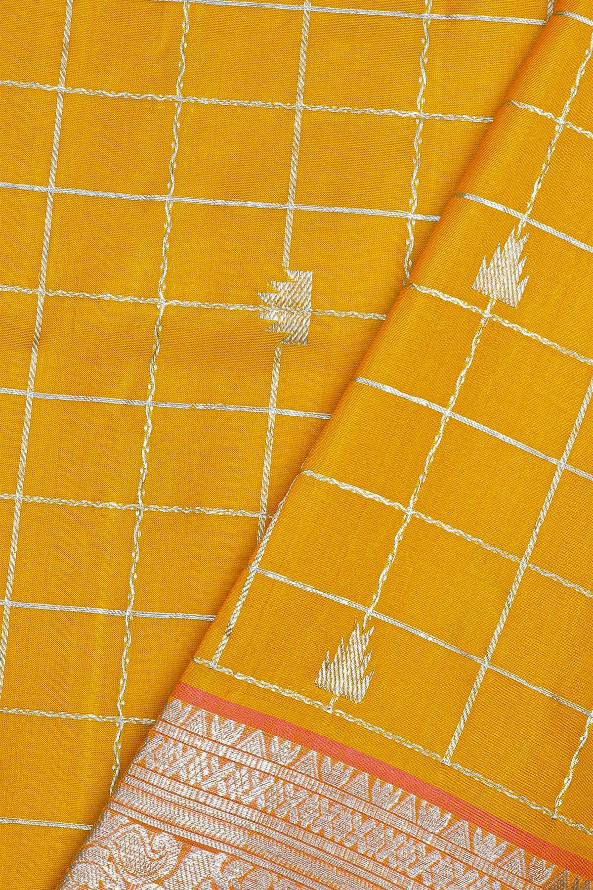 Venkatagiri Silk Mustard Saree