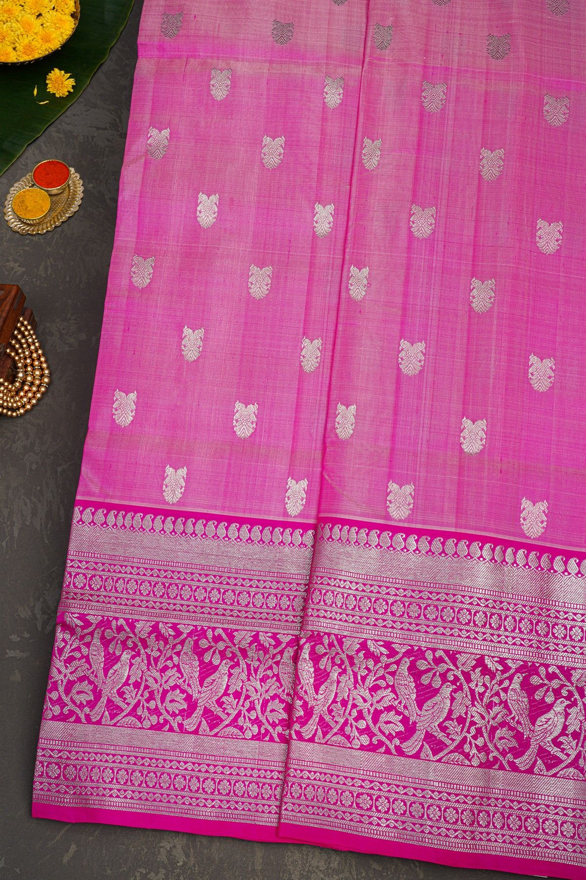 Venkatagiri Silk Pink Saree