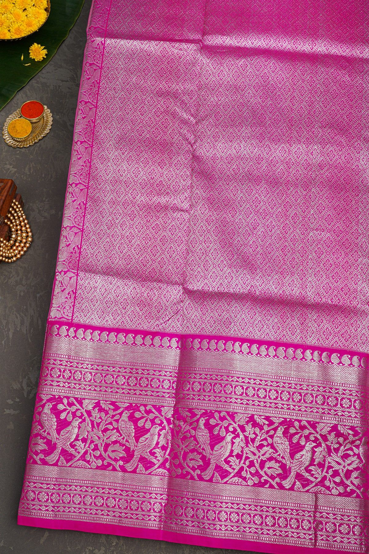 Venkatagiri Silk Pink Saree