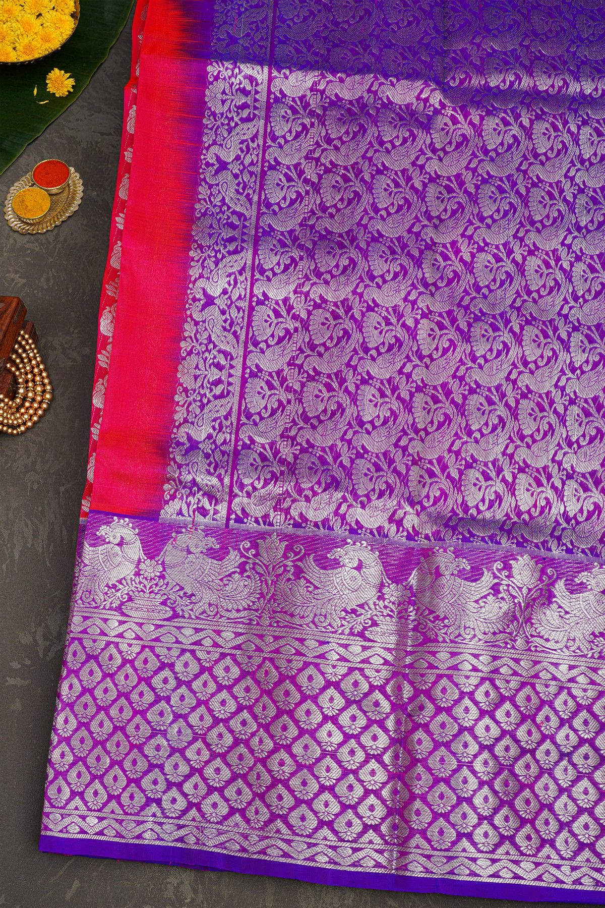 Venkatagiri Silk Pink Saree