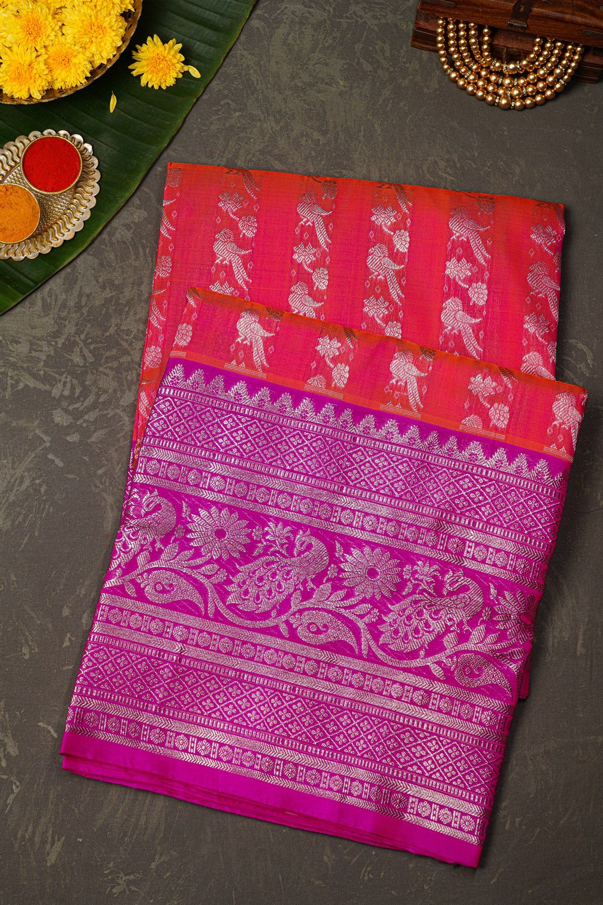 Venkatagiri Silk Pink Saree