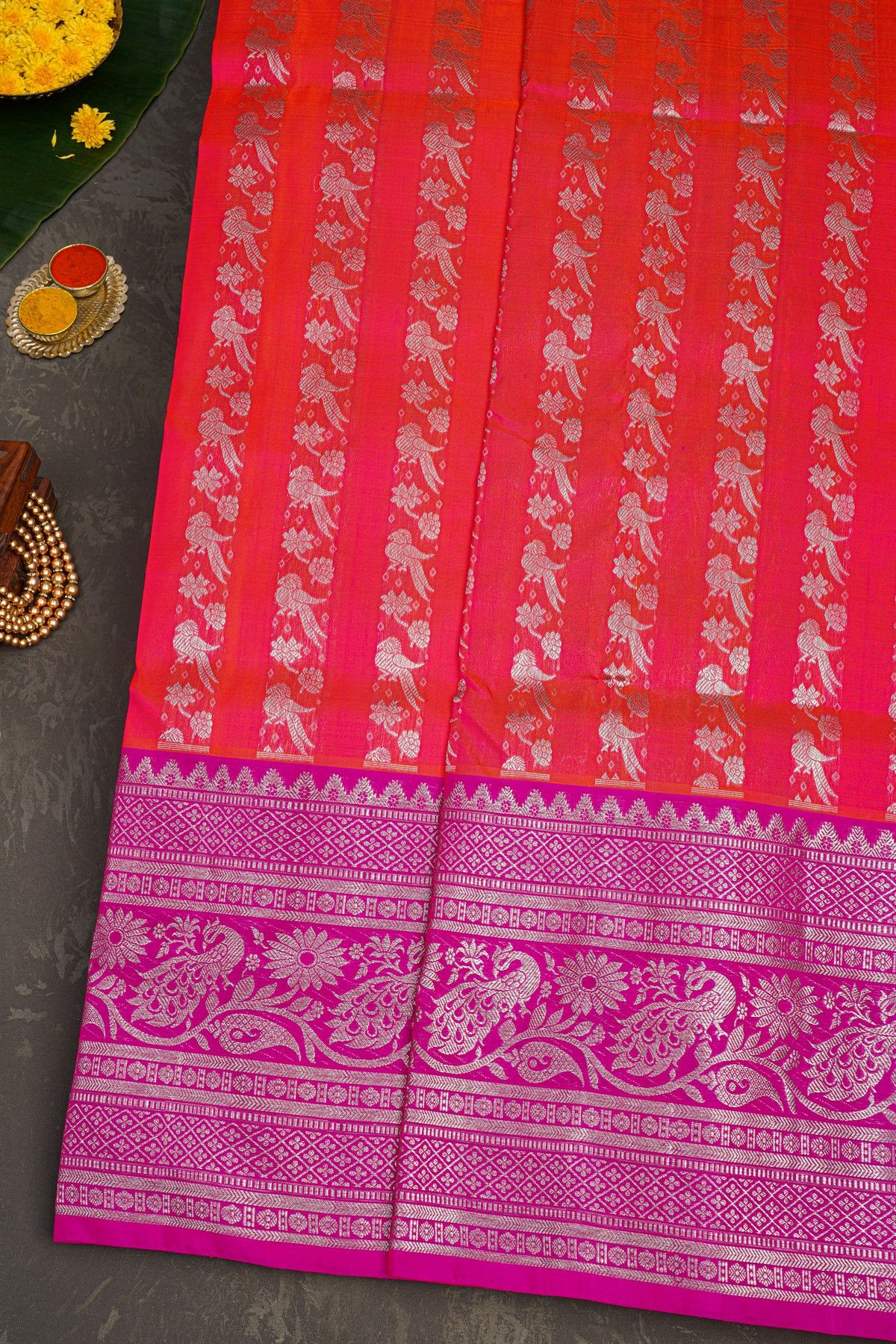 Venkatagiri Silk Pink Saree