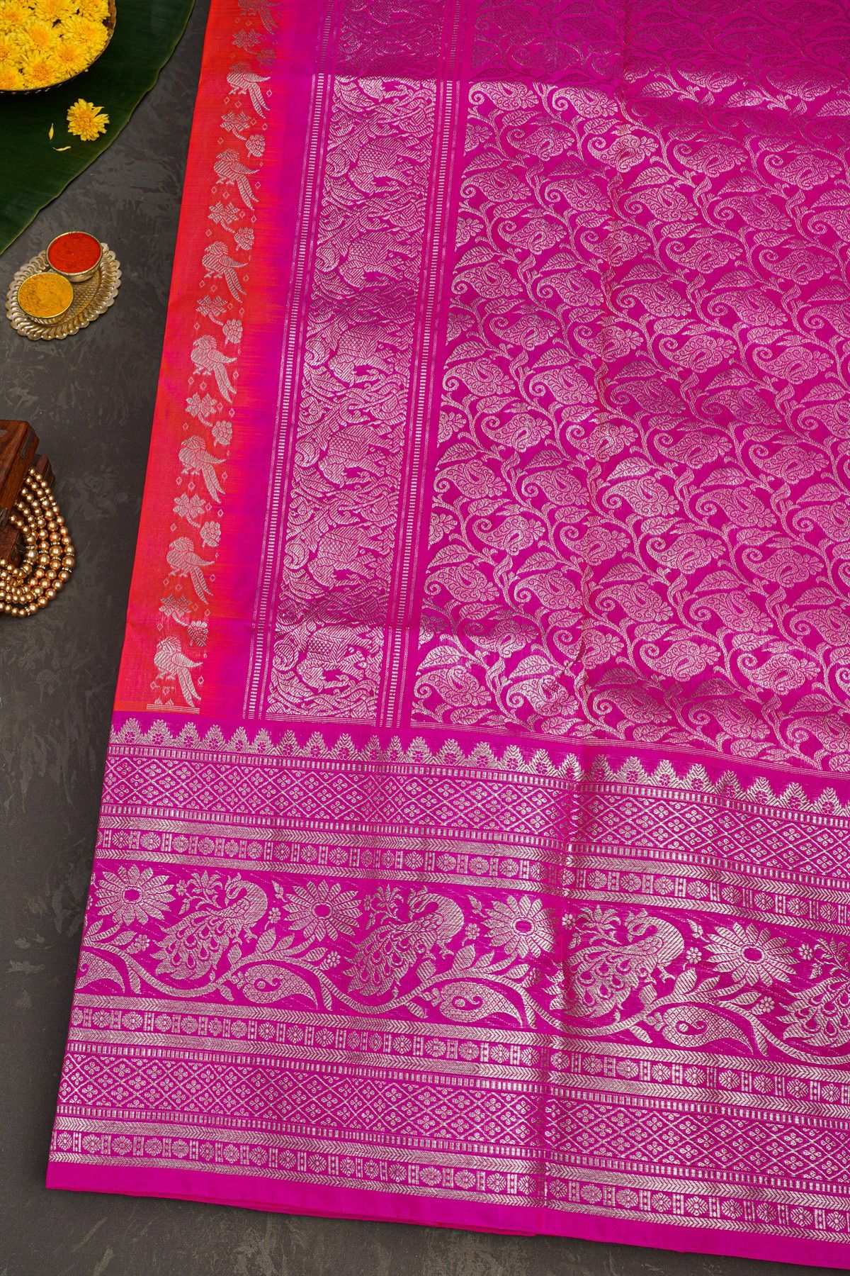 Venkatagiri Silk Pink Saree