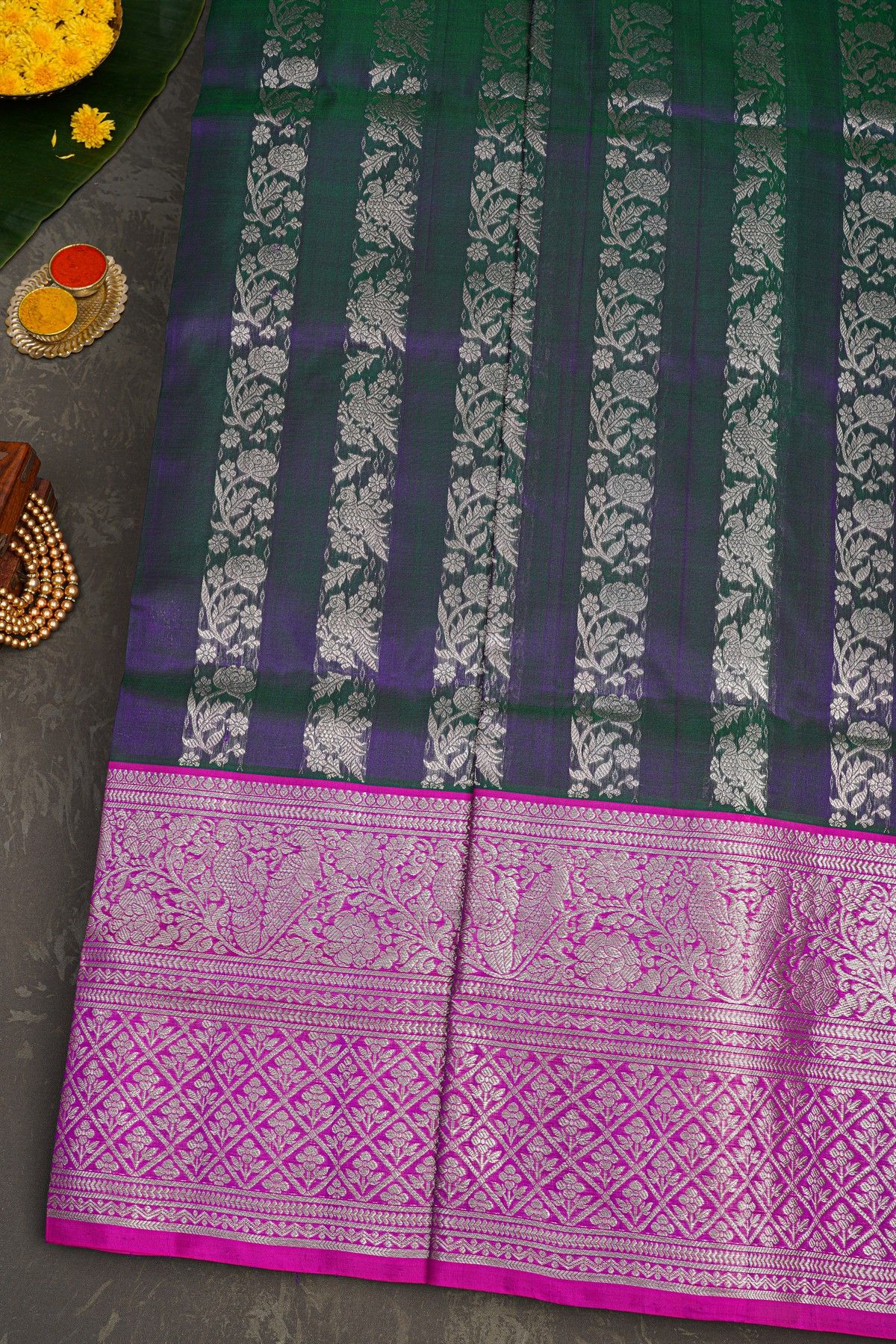 Venkatagiri Silk Navy Blue Saree