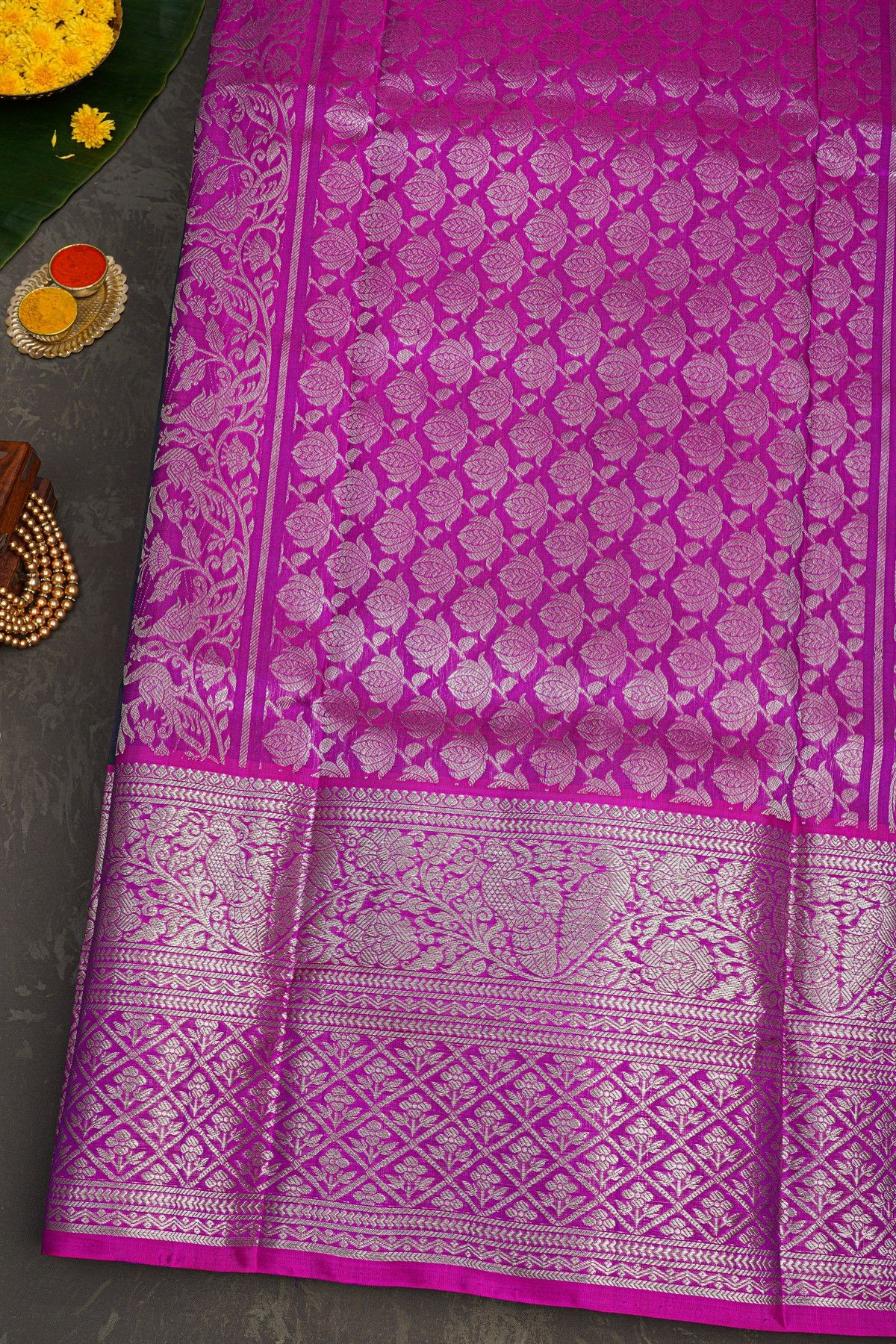 Venkatagiri Silk Navy Blue Saree