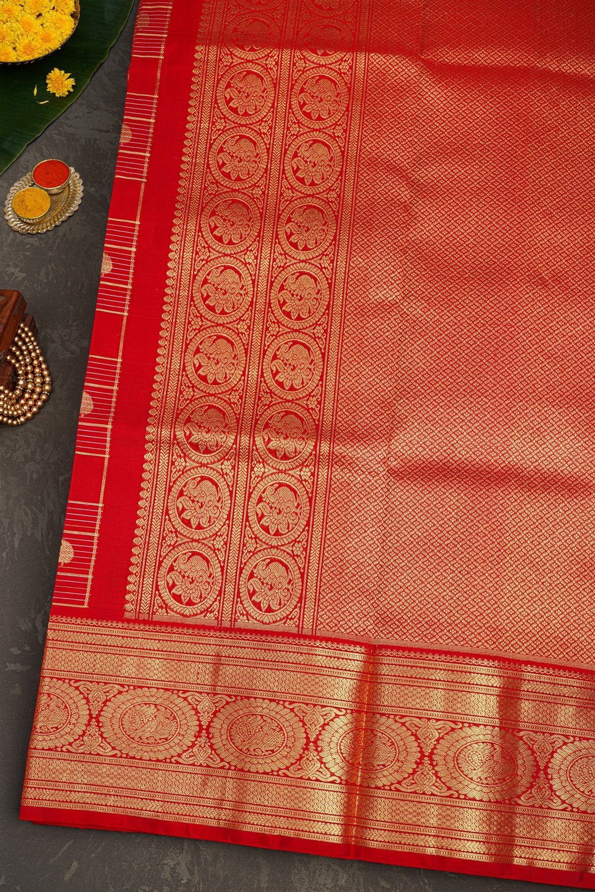 Venkatagiri Silk Red Saree